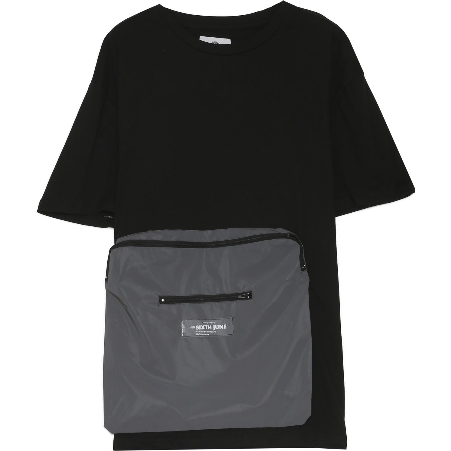 Sixth June - T-shirt réfléchissant grande poche noir