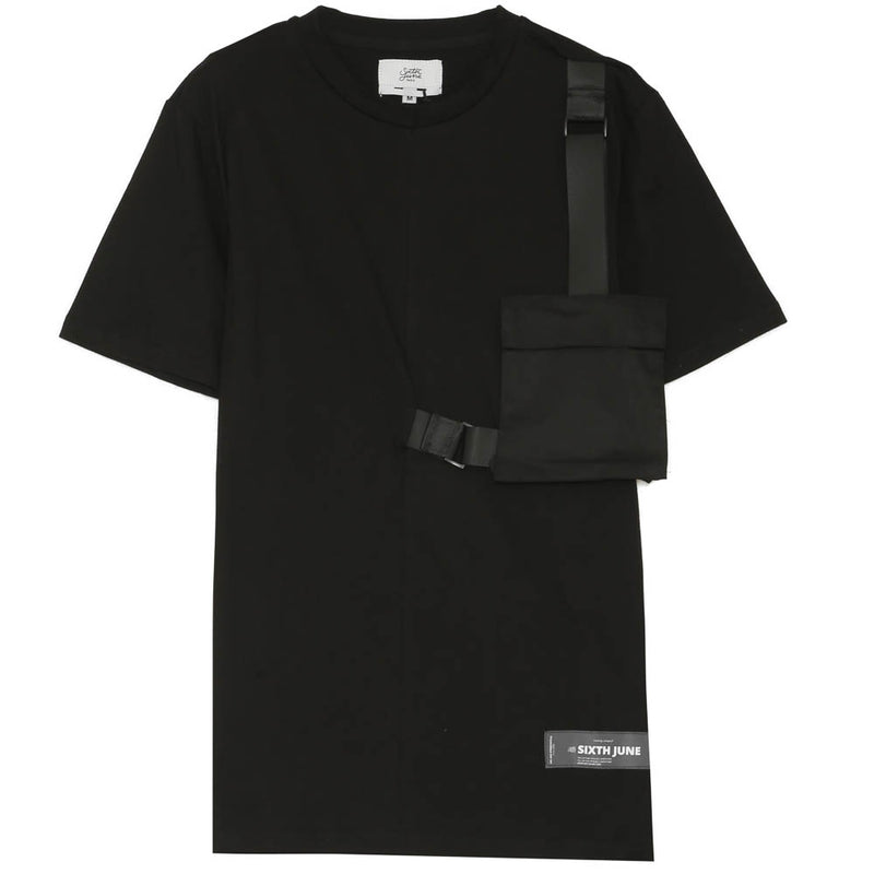 Sixth June - T-shirt poche sangle noir