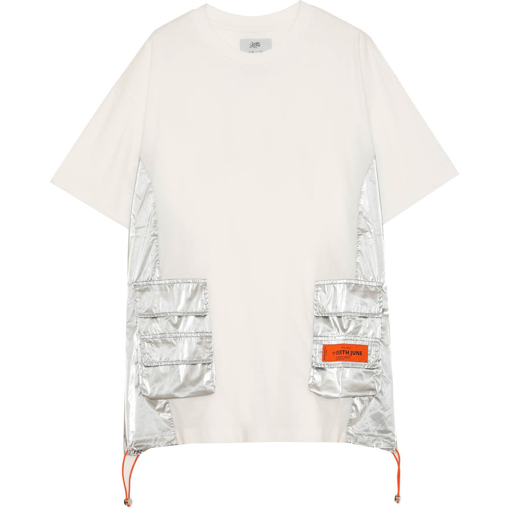 Sixth June - T-shirt multi-poches brillantes blanc