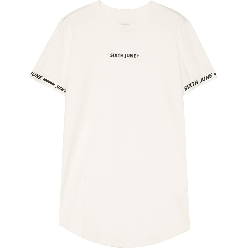 Sixth June - T-shirt moulant logo élastique blanc