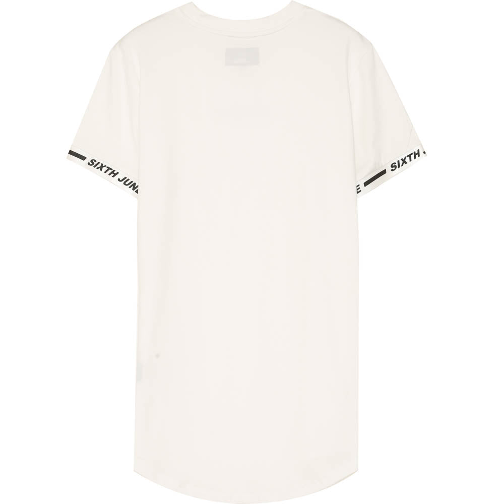 Sixth June - T-shirt moulant logo élastique blanc