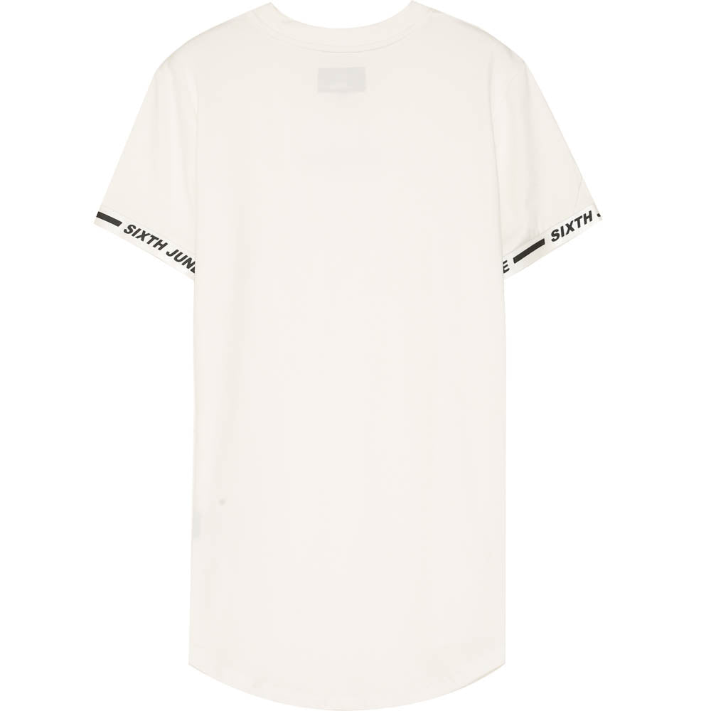 Sixth June - T-shirt moulant logo élastique blanc