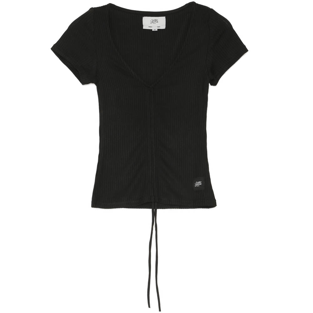 Sixth June - Top court cordon décoletté noir