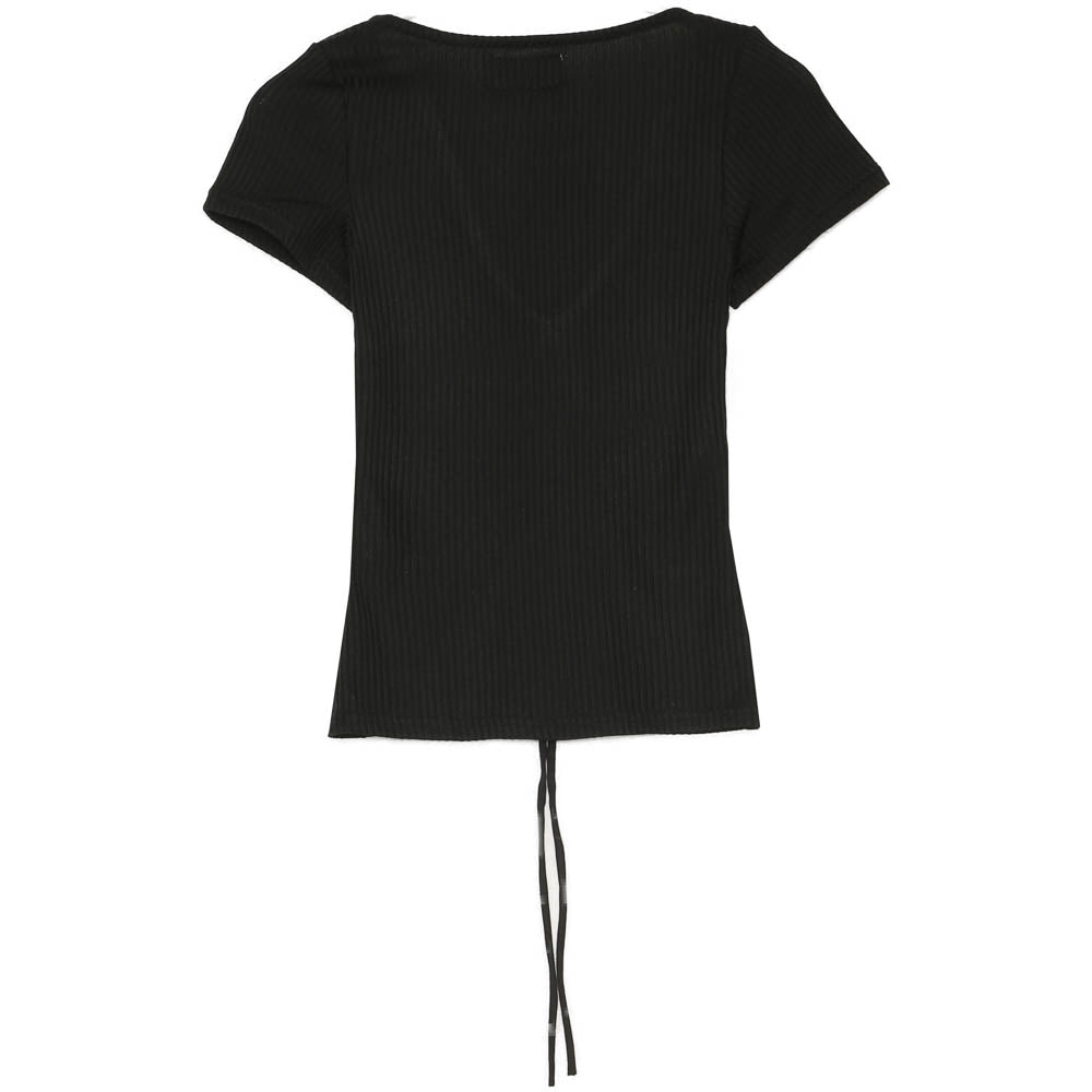 Sixth June - Top court cordon décoletté noir