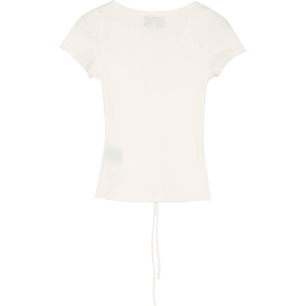 Sixth June - Top court cordon décoletté blanc