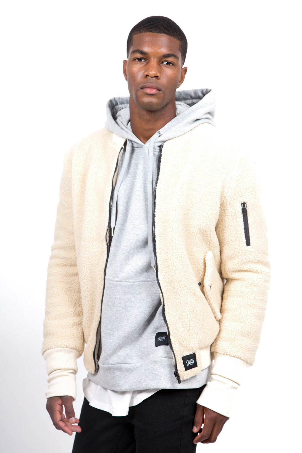 Sixth June - Bomber faux mouton beige