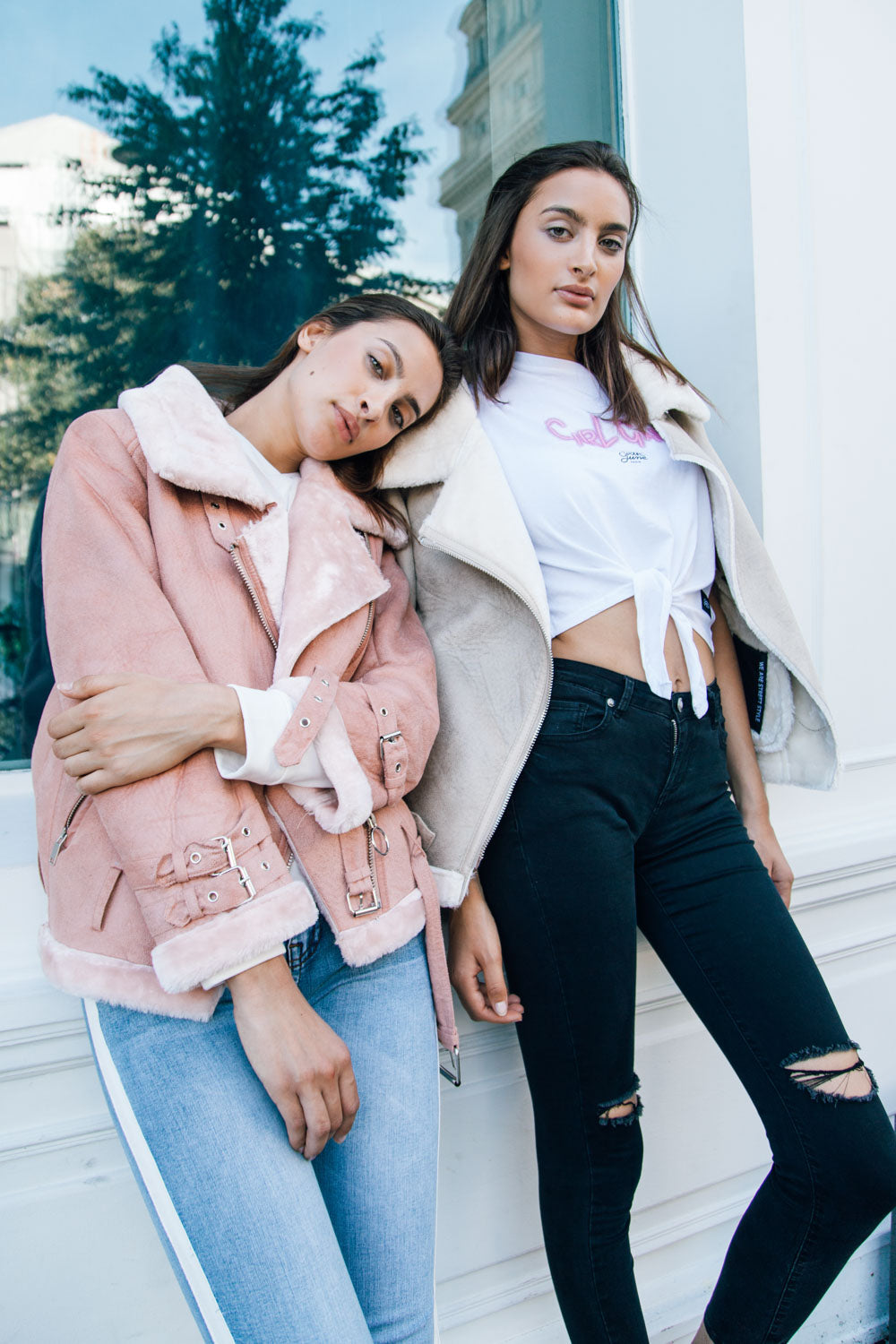 Sixth June - Veste fourré simili cuir mouton rose