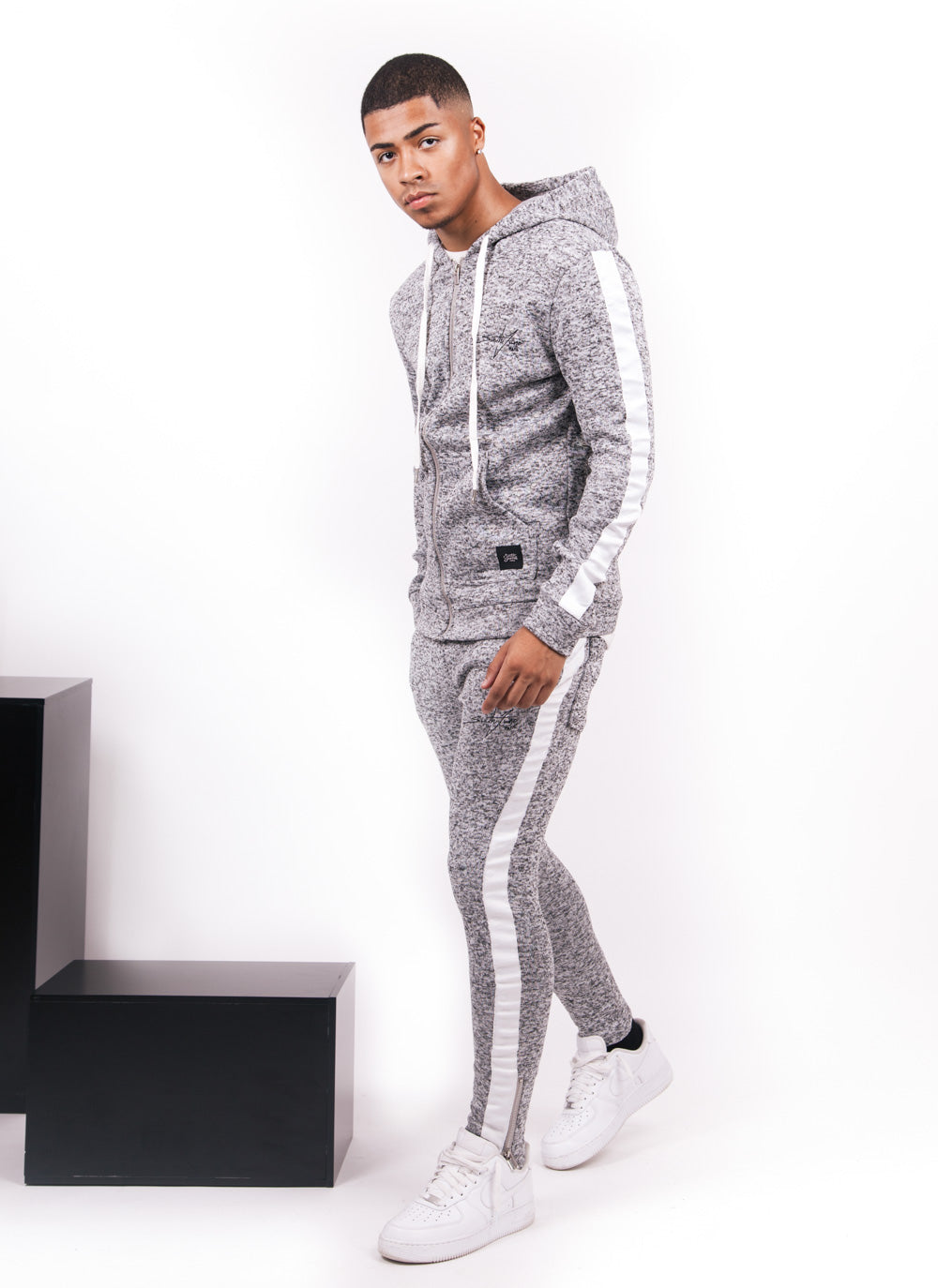 Sixth June - Sweat capuche bandes chiné