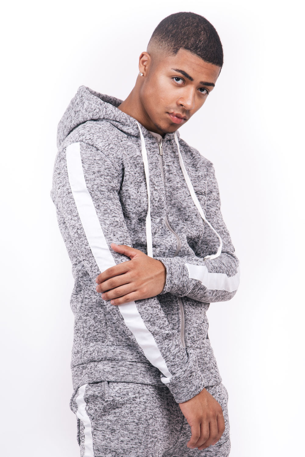 Sixth June - Sweat capuche bandes chiné