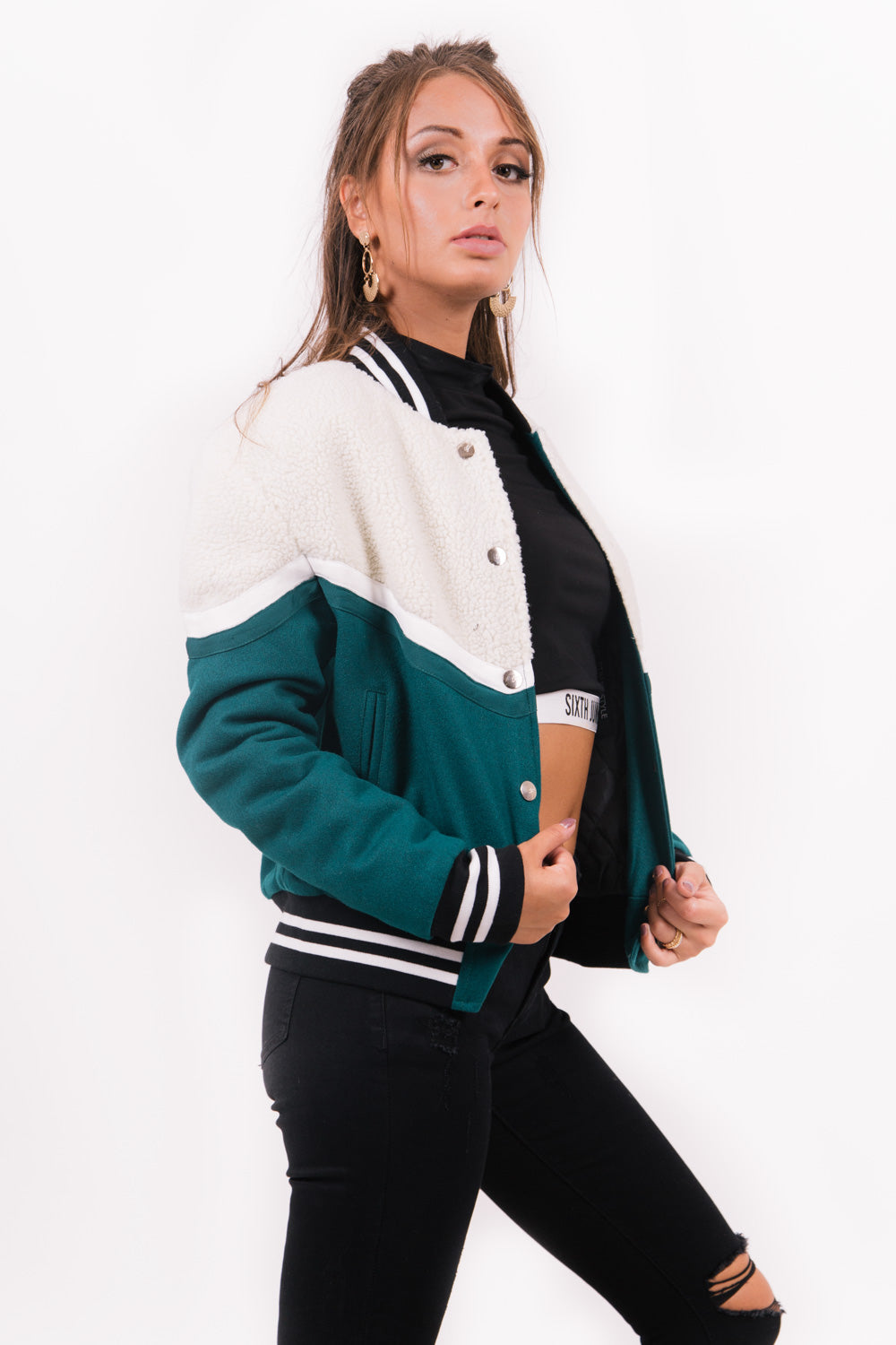 Sixth June - Teddy bi-matière beige vert