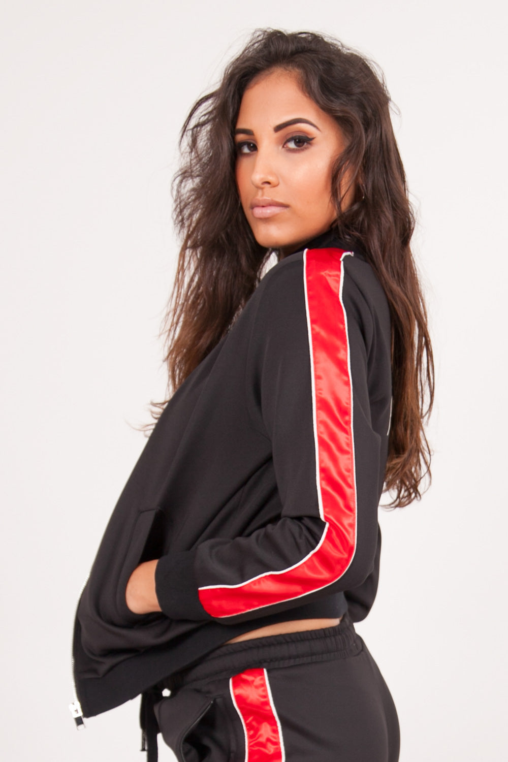 Sixth June - Veste bandes satin Parisiennes noir