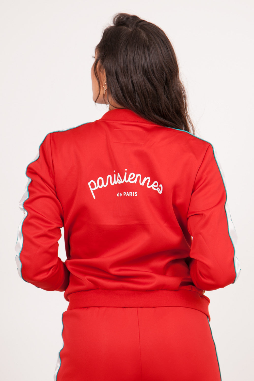 Sixth June - Veste bandes satin Parisiennes rouge