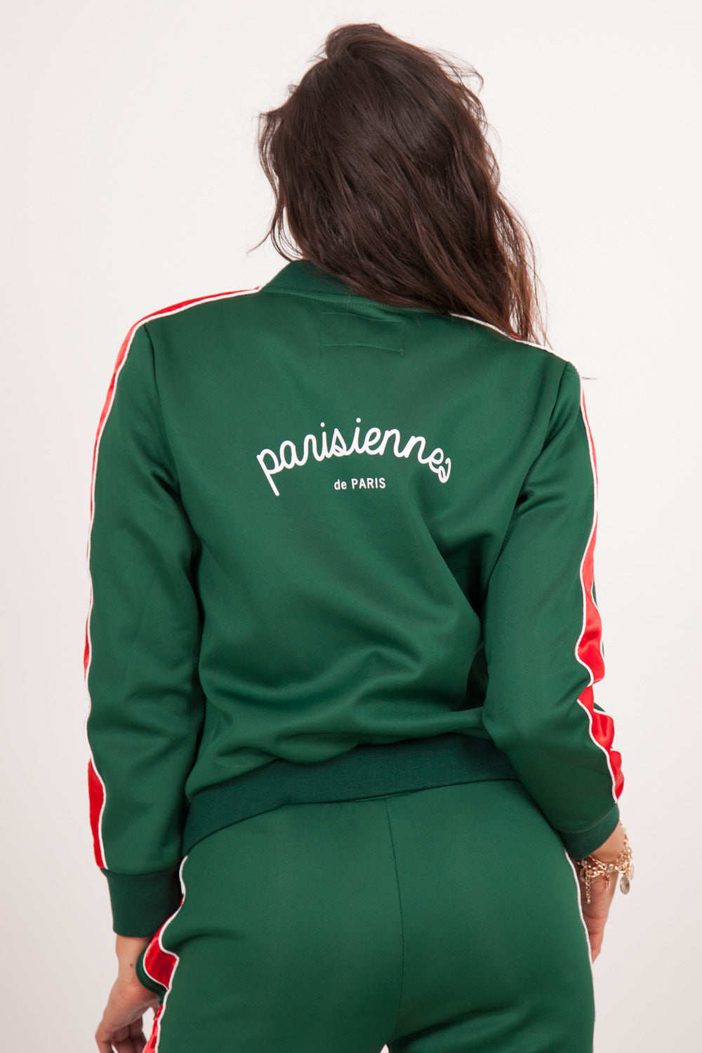 Sixth June - Veste bandes satin Parisiennes vert