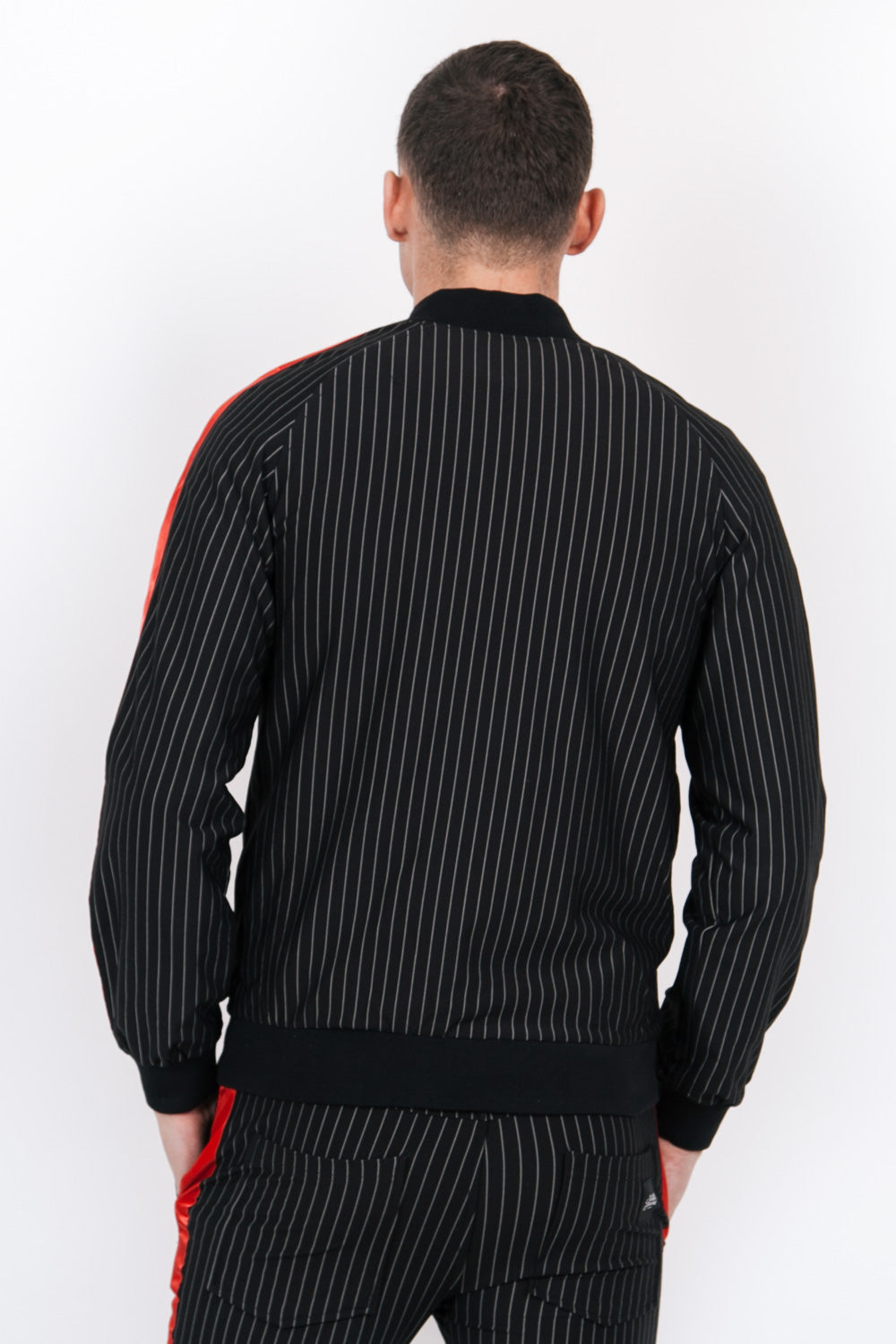 Sixth June - Veste rayée baseball noir rouge