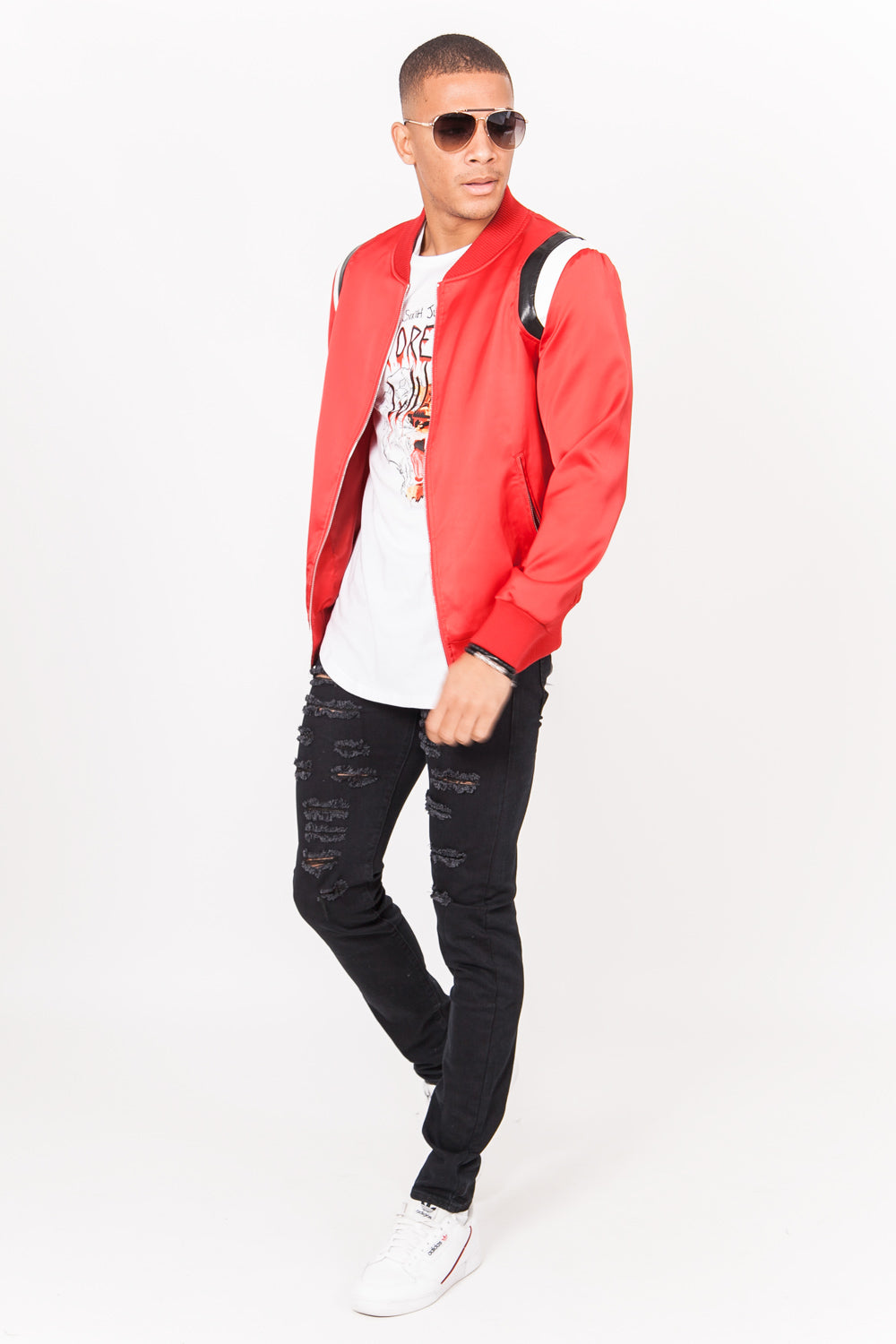 Sixth June - Teddy satin empiècement épaule rouge