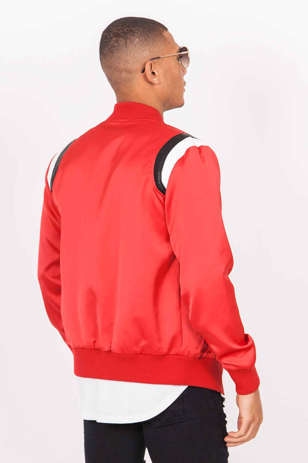 Sixth June - Teddy satin empiècement épaule rouge