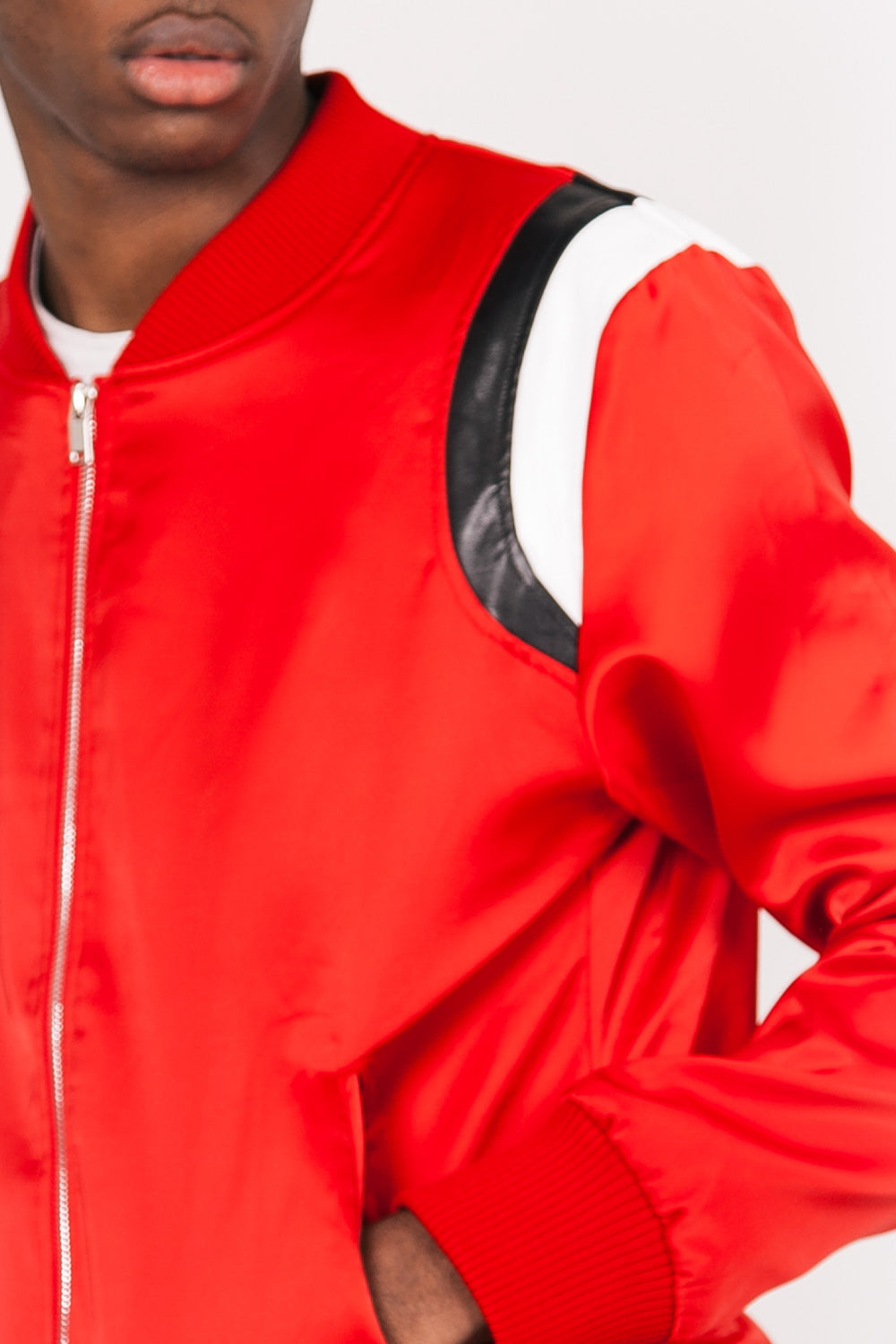 Sixth June - Teddy satin empiècement épaule rouge