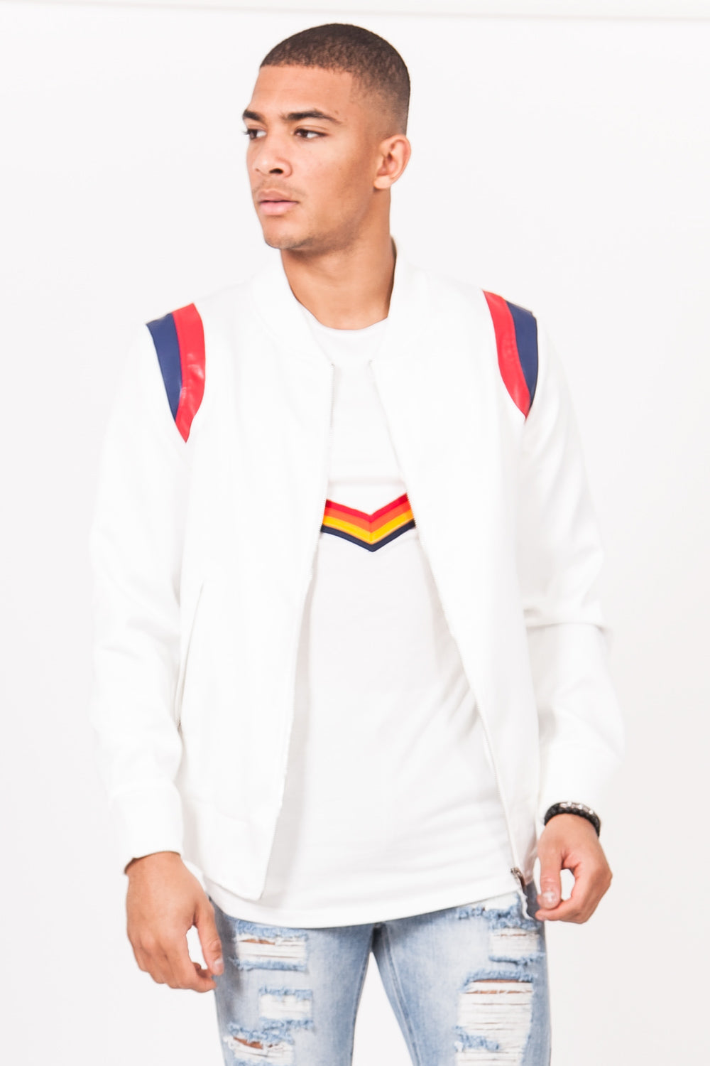 Sixth June - Teddy satin empiècement épaule blanc