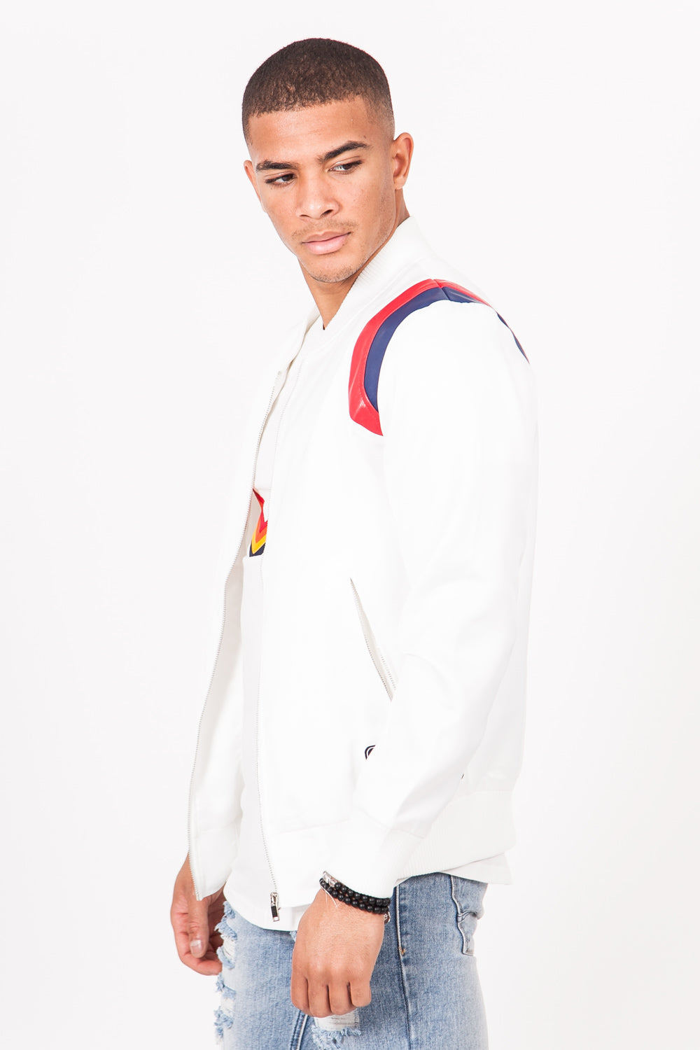 Sixth June - Teddy satin empiècement épaule blanc