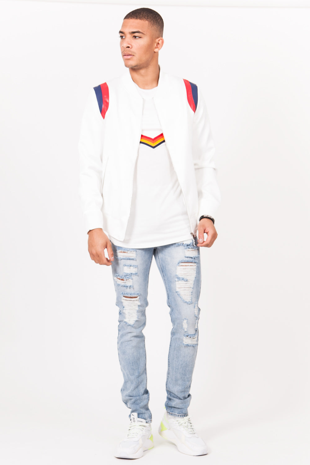 Sixth June - Teddy satin empiècement épaule blanc