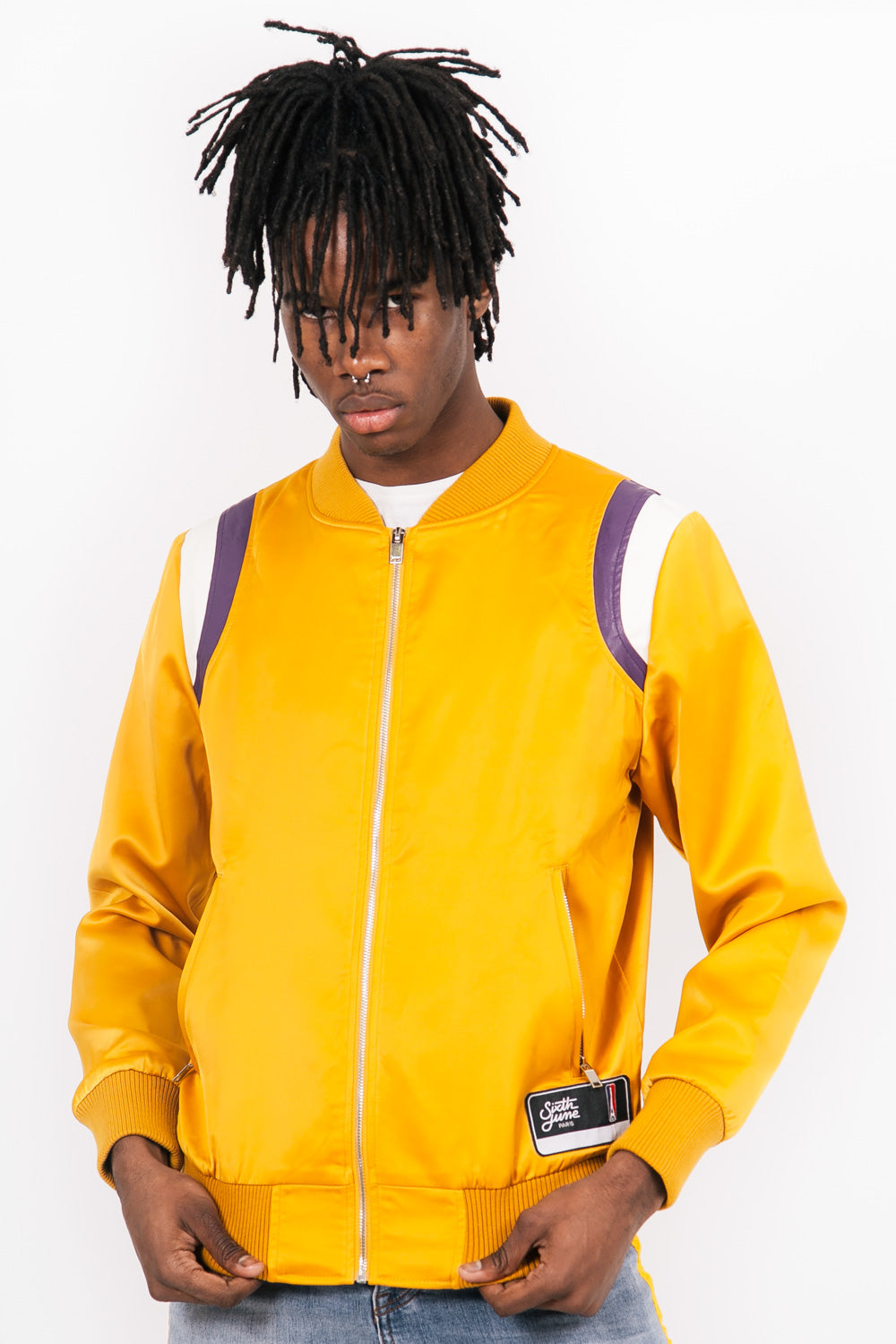 Sixth June - Teddy satin empiècement épaule jaune