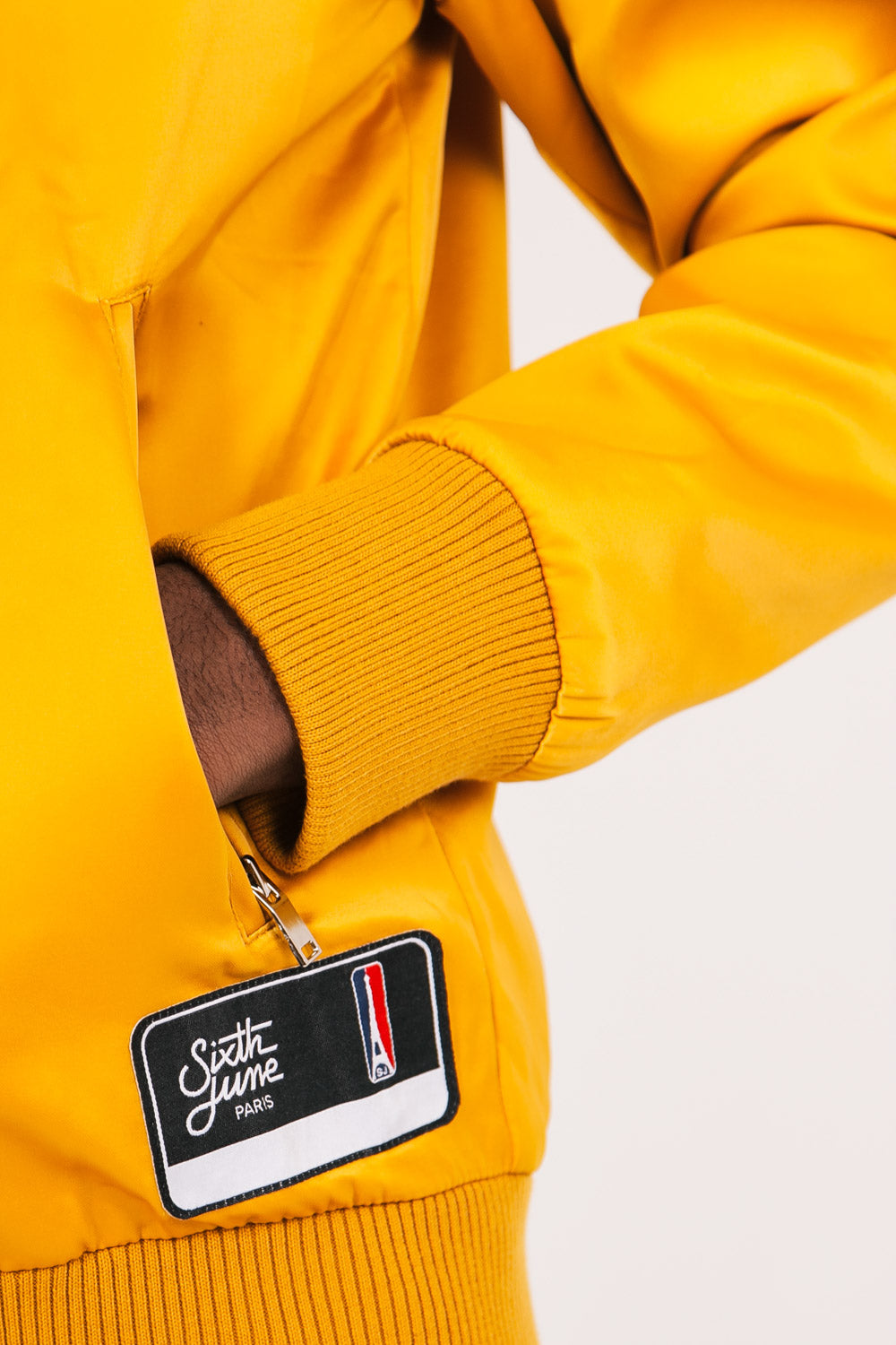 Sixth June - Teddy satin empiècement épaule jaune