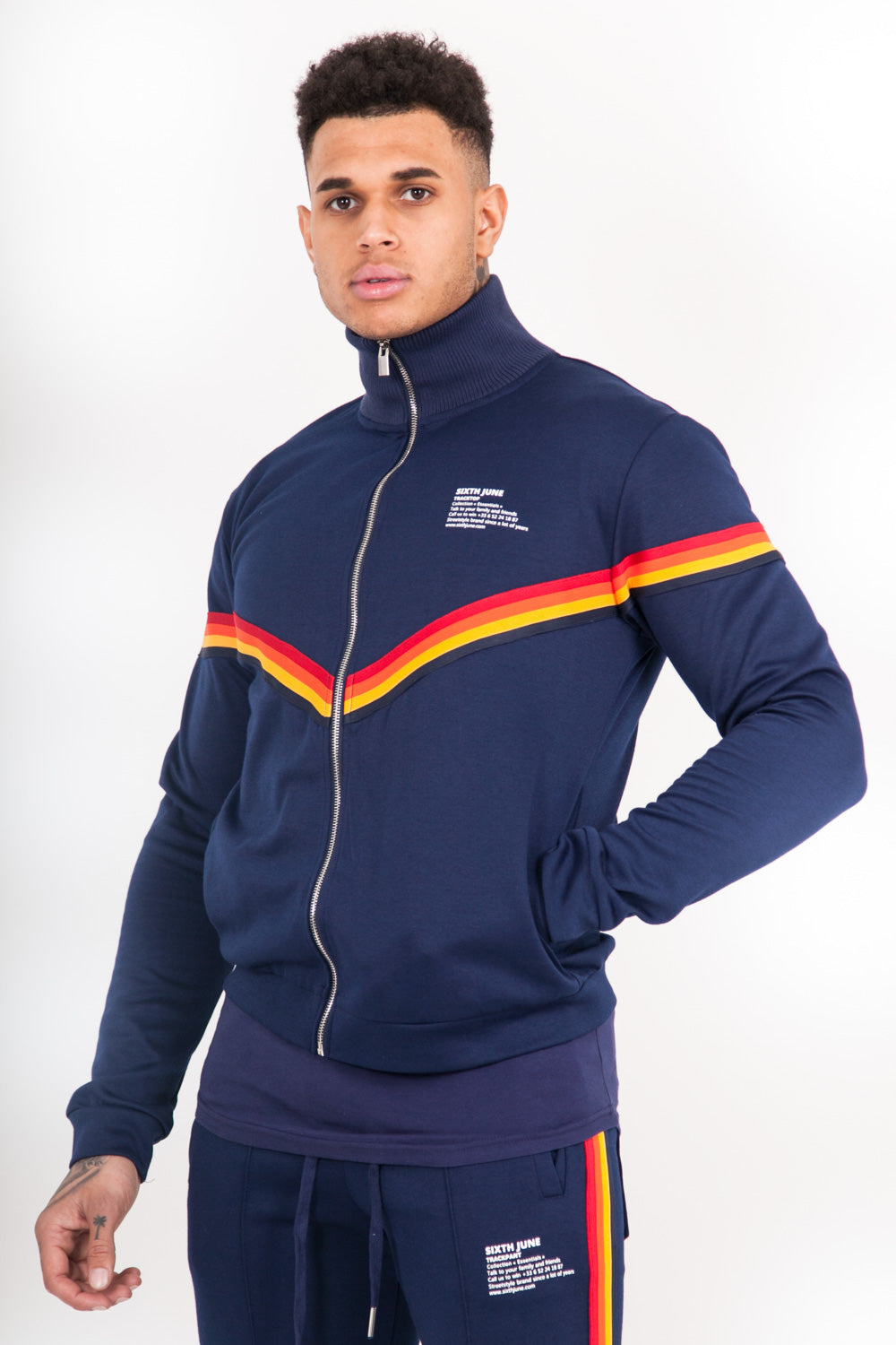 Sixth June - Veste bandes V 4 couleurs bleu