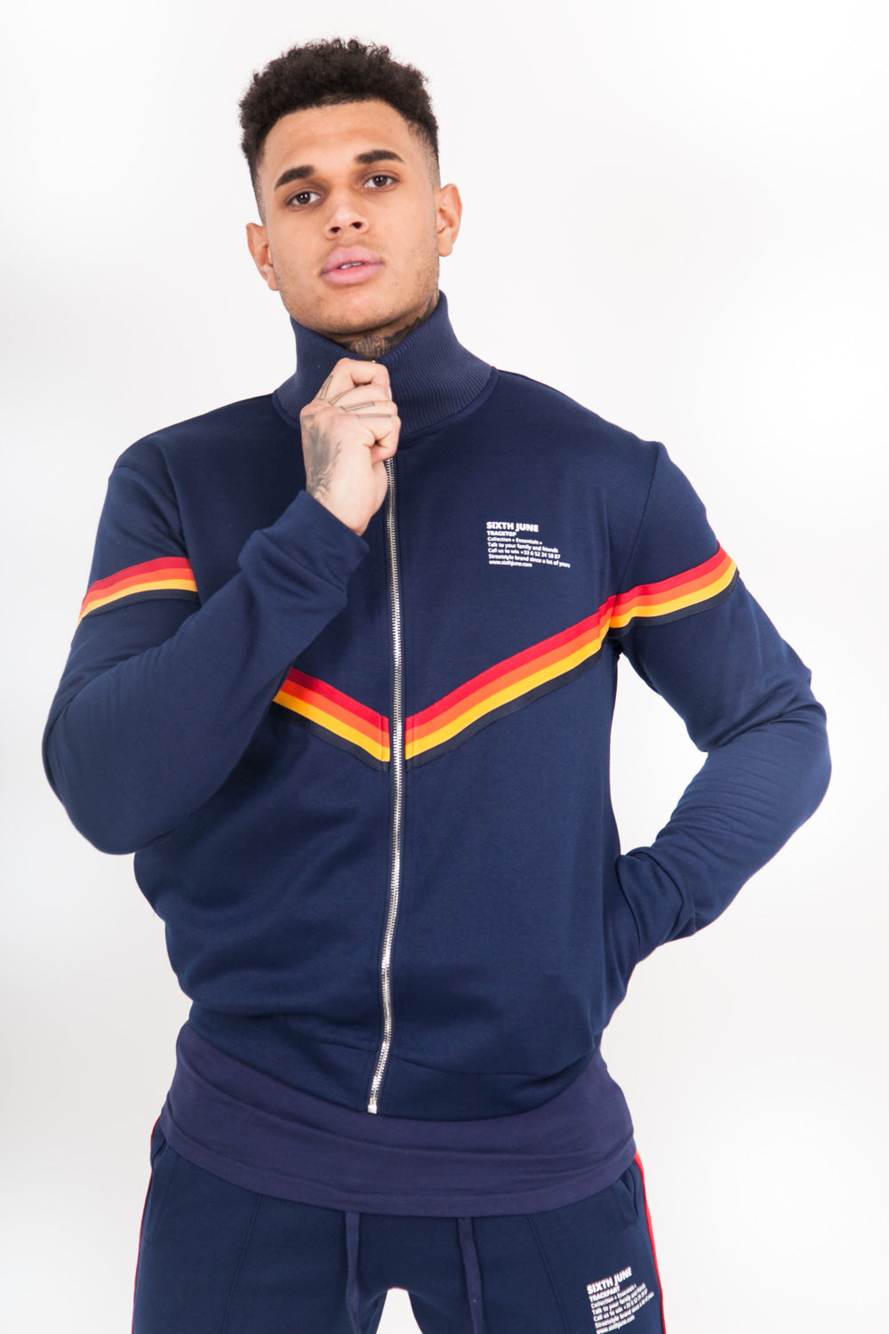 Sixth June - Veste bandes V 4 couleurs bleu