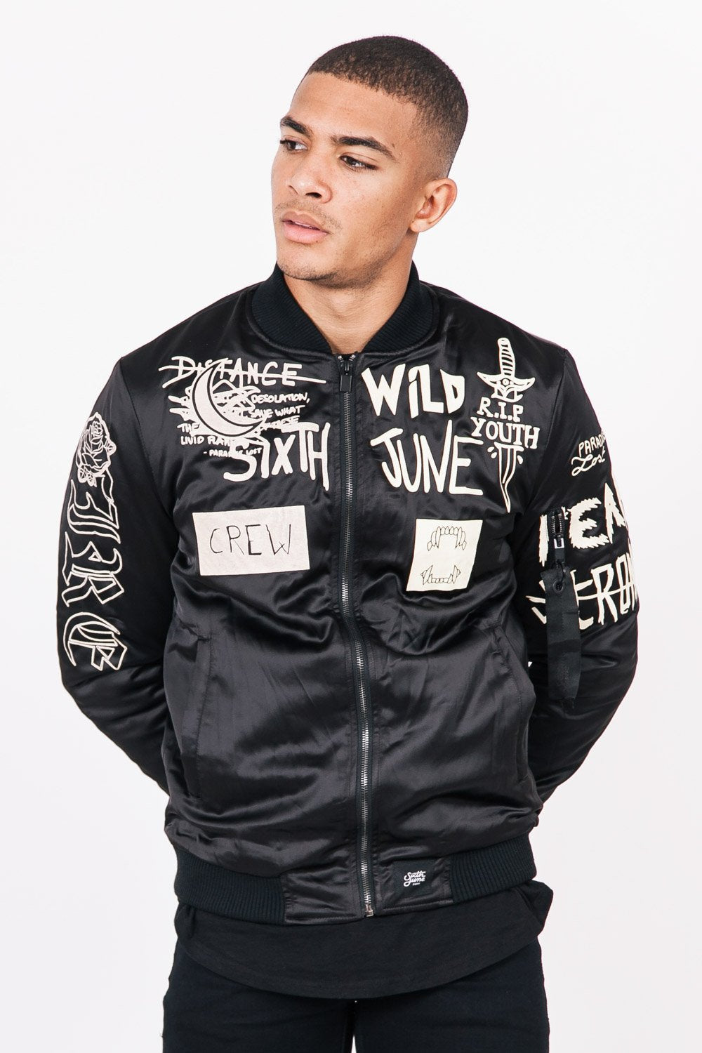 Sixth June - Bomber Crew imprimés fluorescent noir