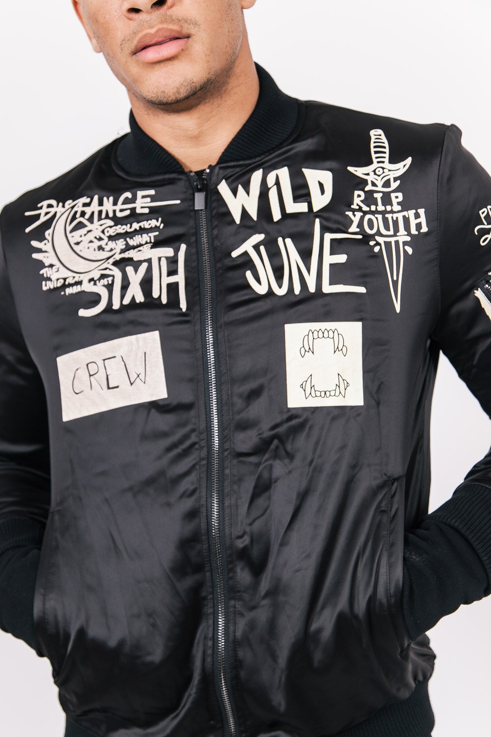 Sixth June - Bomber Crew imprimés fluorescent noir