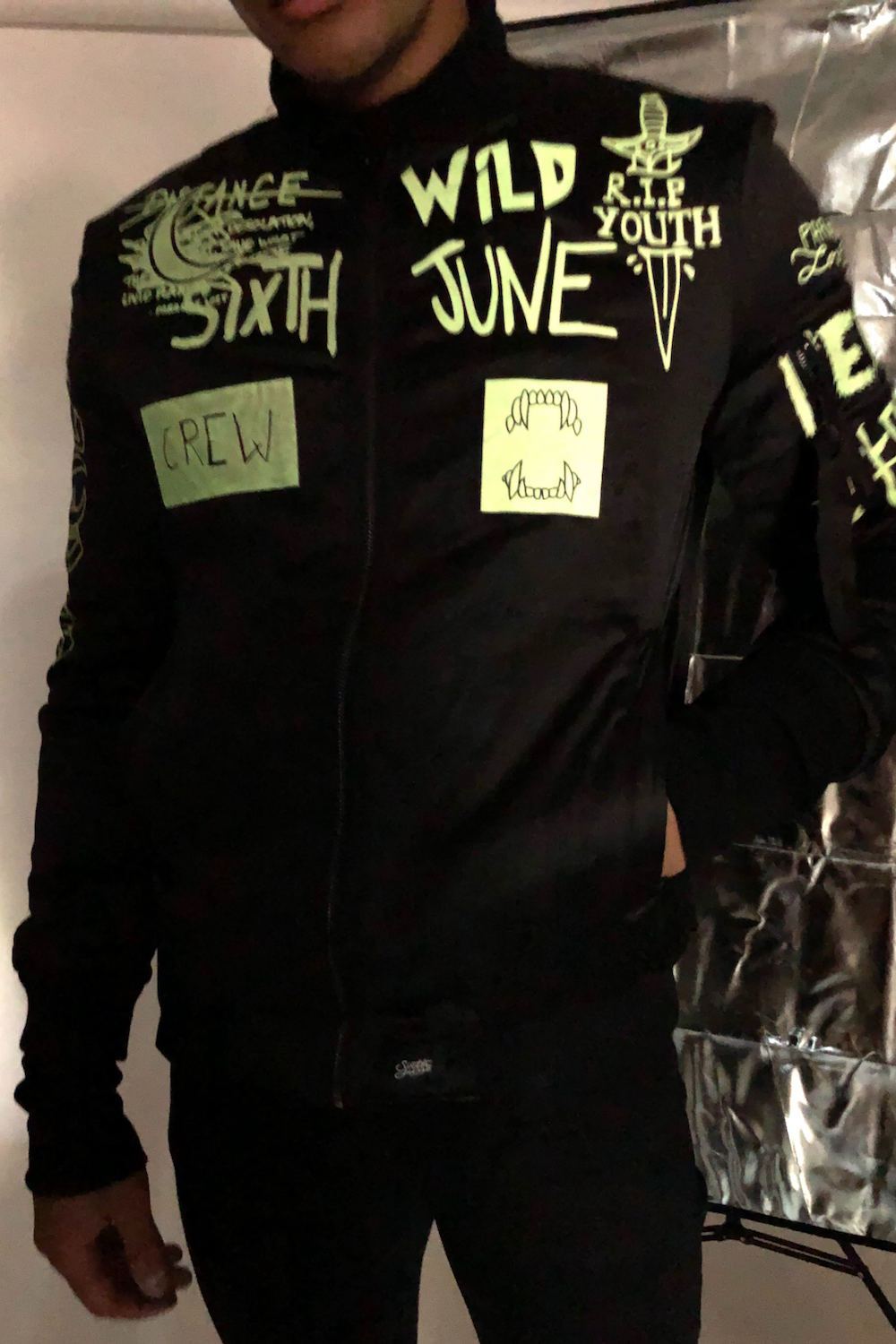 Sixth June - Bomber Crew imprimés fluorescent noir