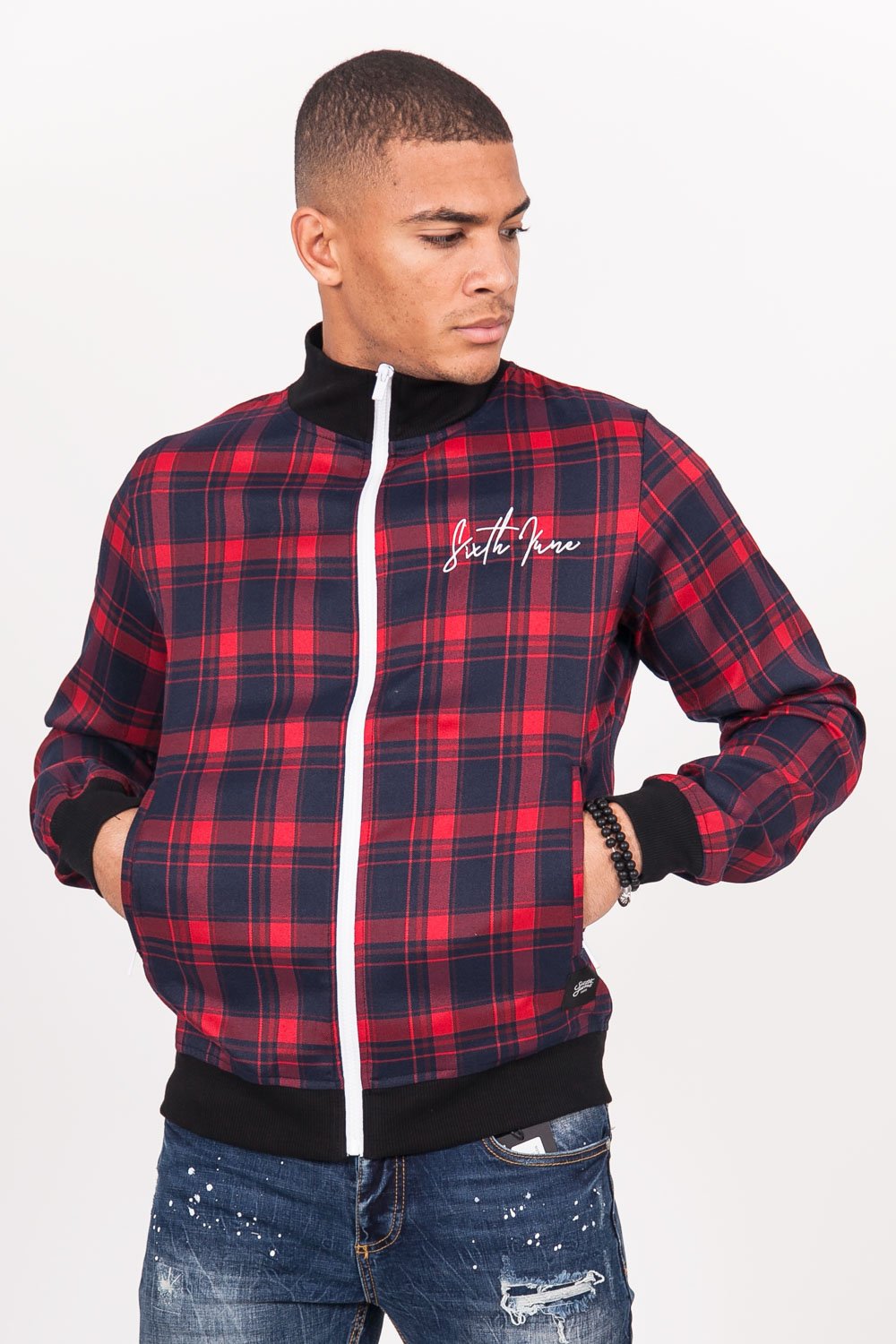 Tartan Printed Jacket Red Blue