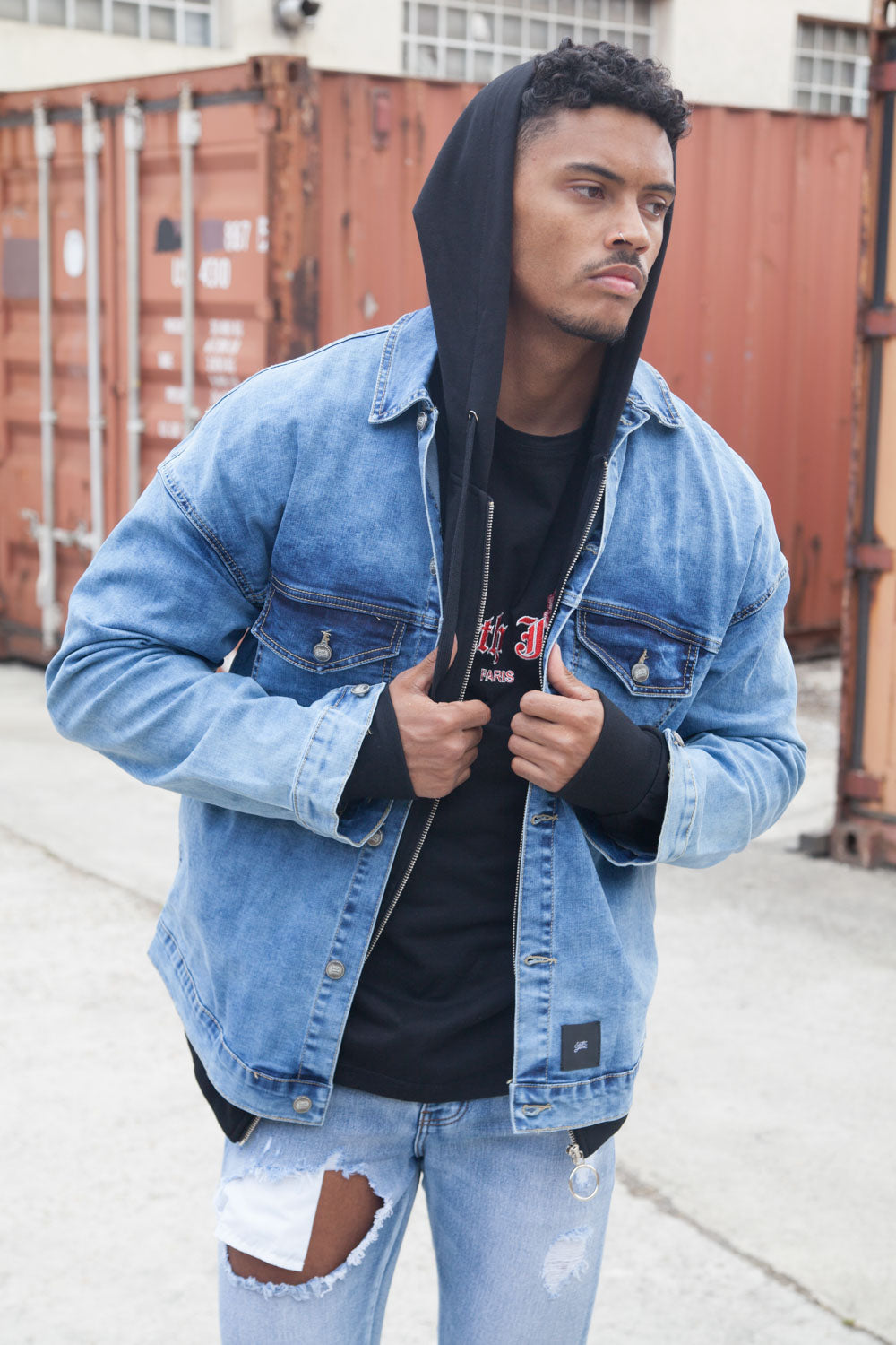 Sixth June - Veste jean épaules tombantes bleu