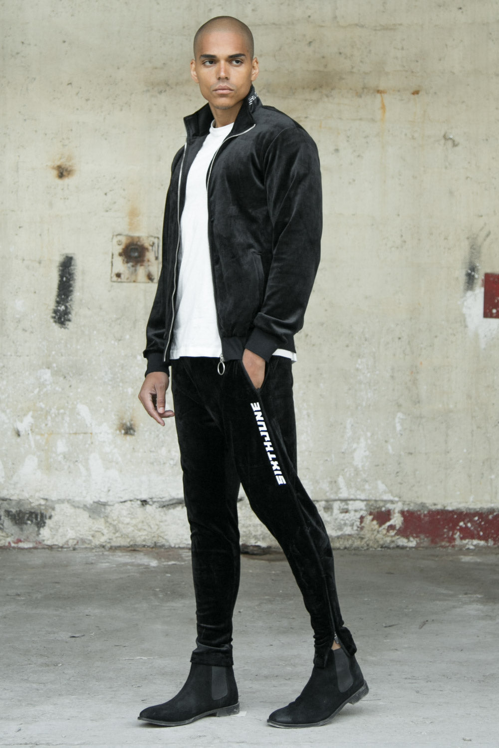 Sixth June - Veste velours logo racing noir