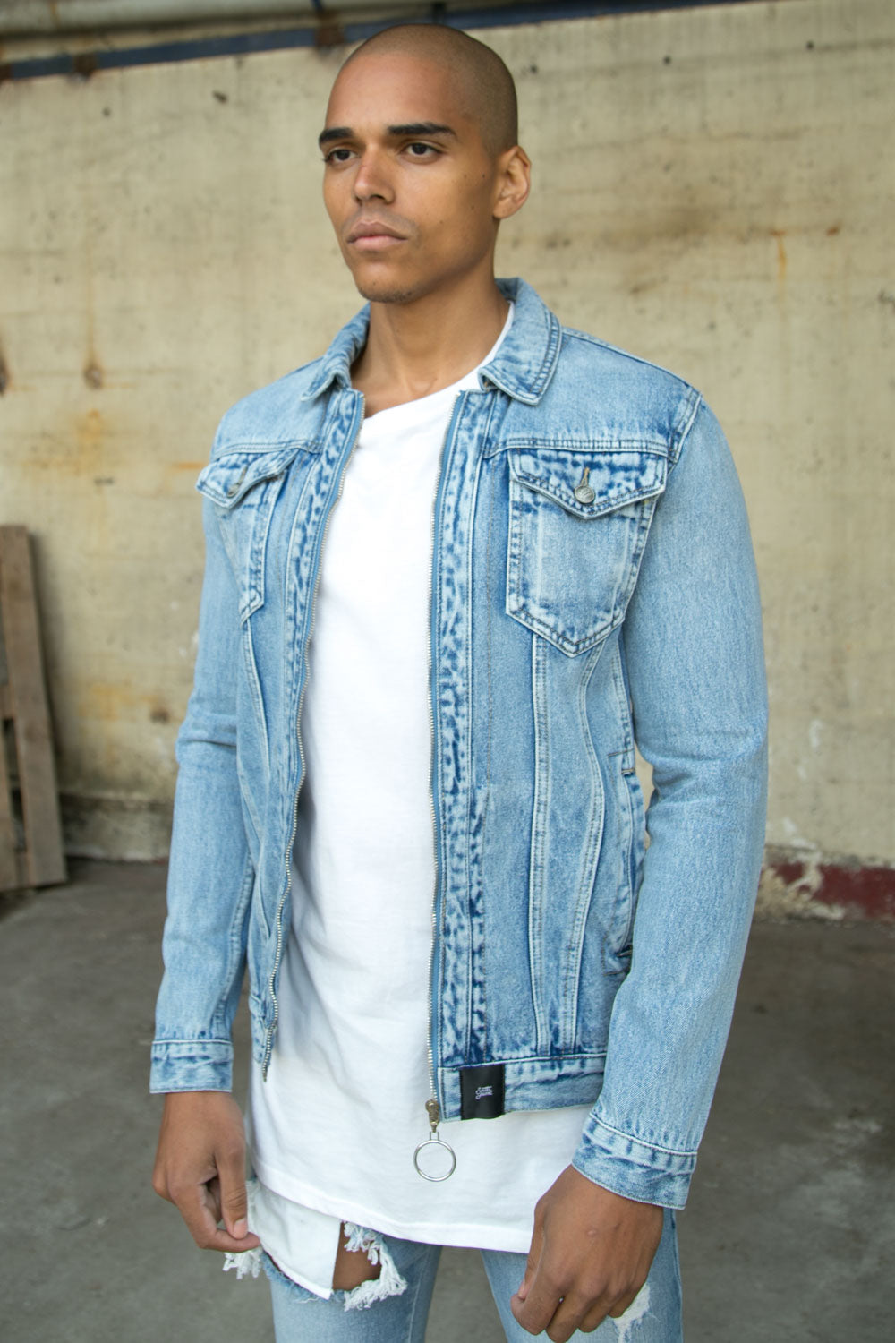 Sixth June - Veste jean zippée Sixth June bleu