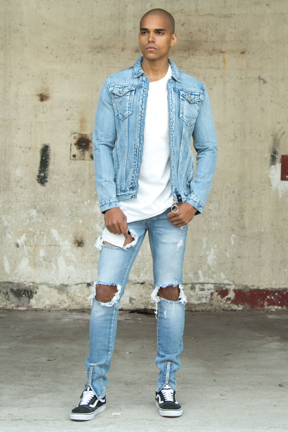 Sixth June - Veste jean zippée Sixth June bleu