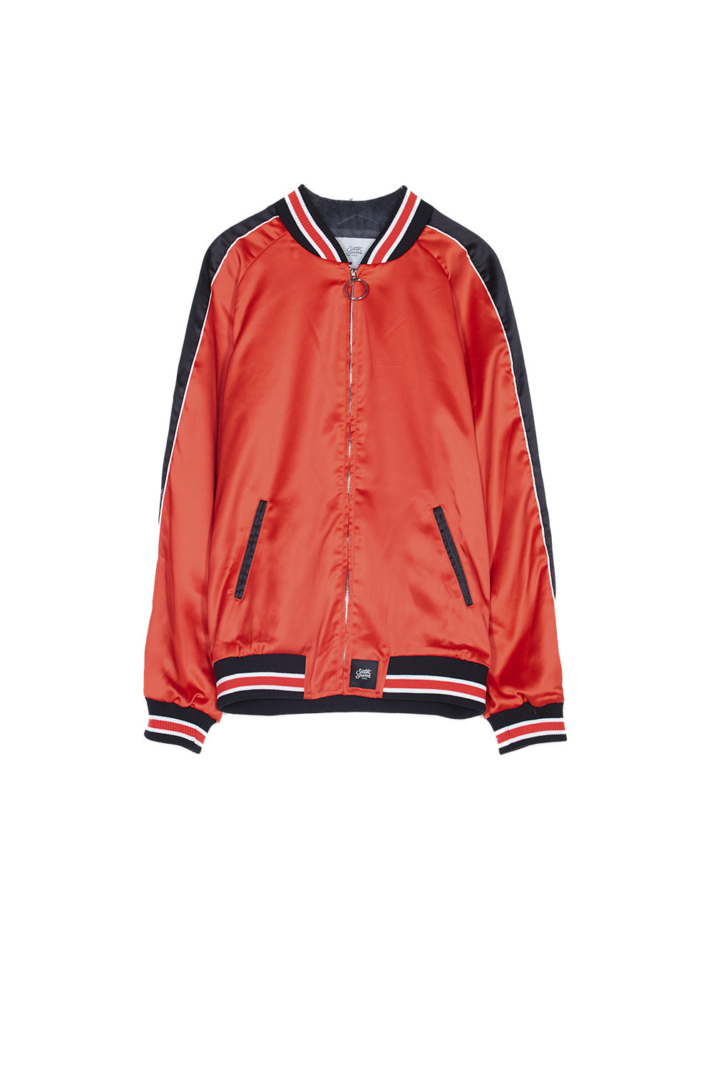 Sixth June - Veste satin bandes rouge noir