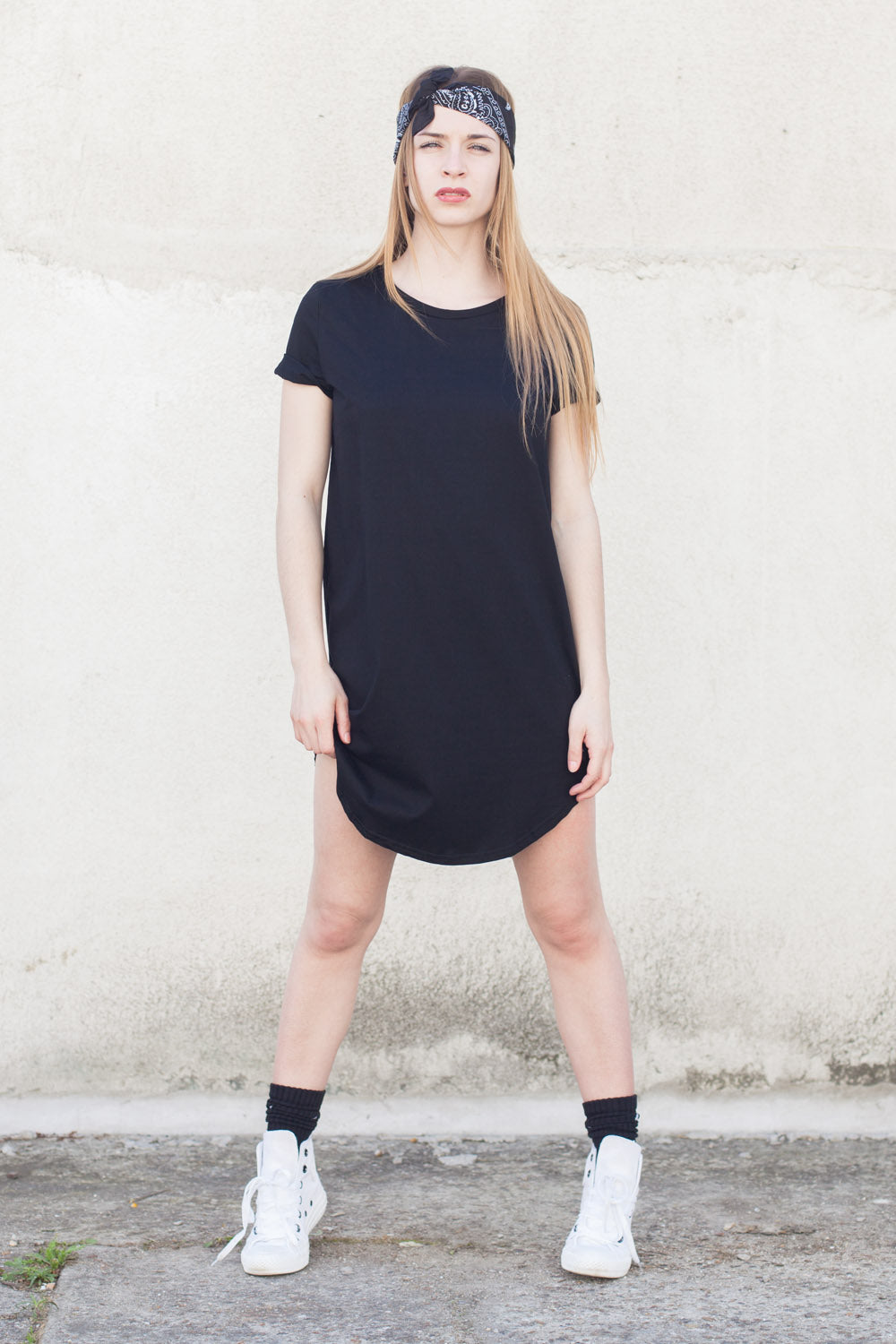 Sixth June - Robe t-shirt unie Femme noire 1836V