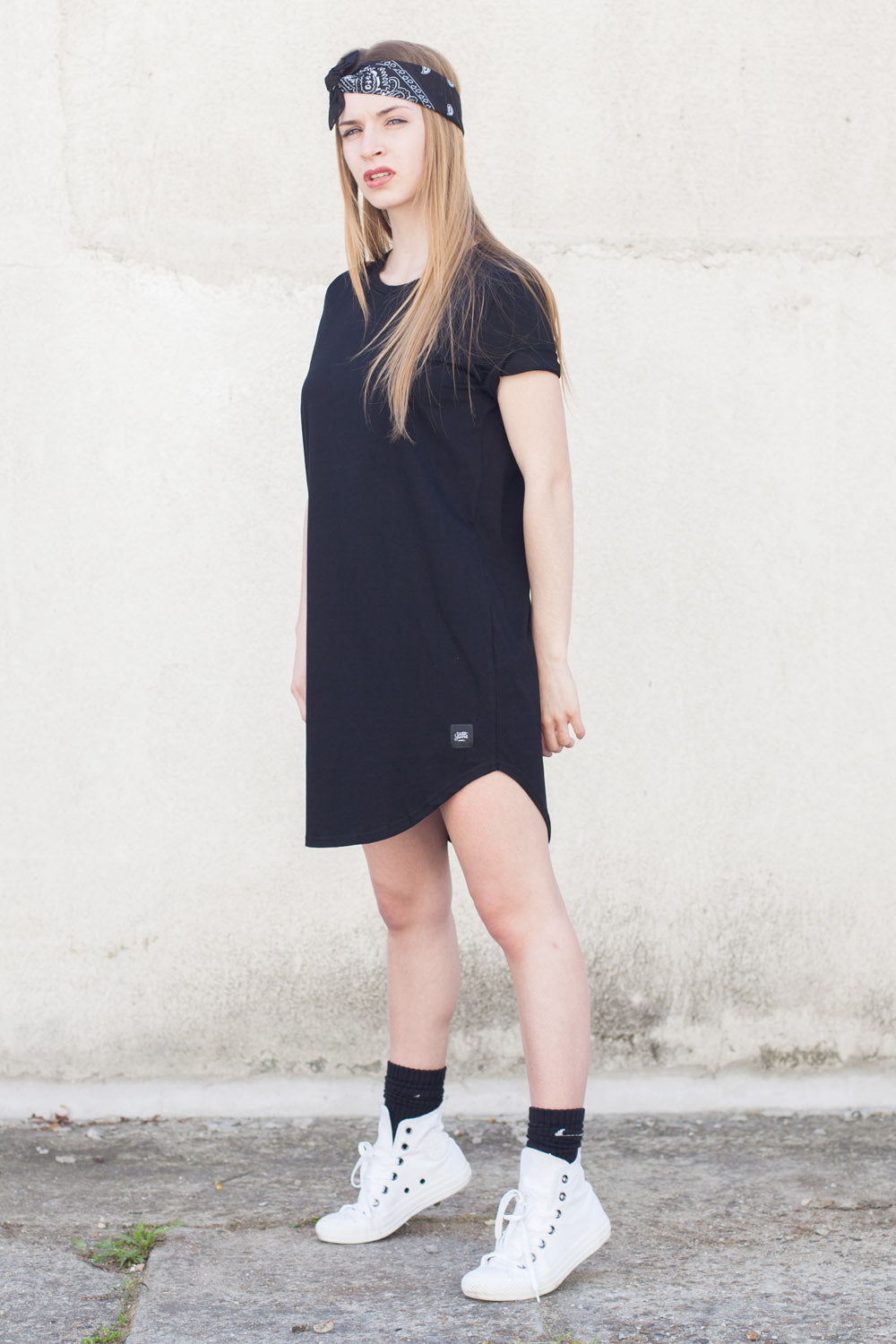 Sixth June - Robe t-shirt unie Femme noire 1836V