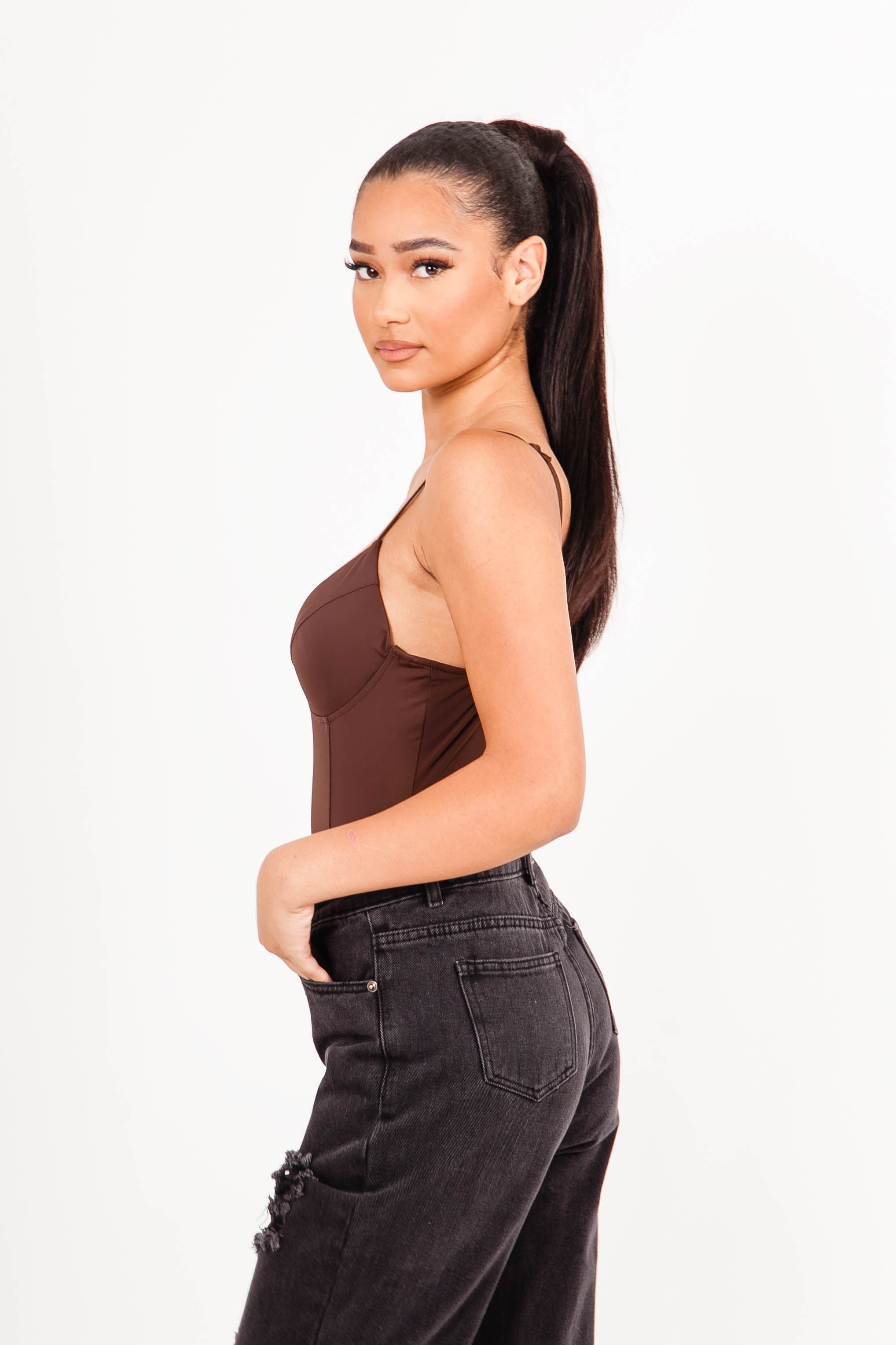 Sixth June - Body corset logo marron