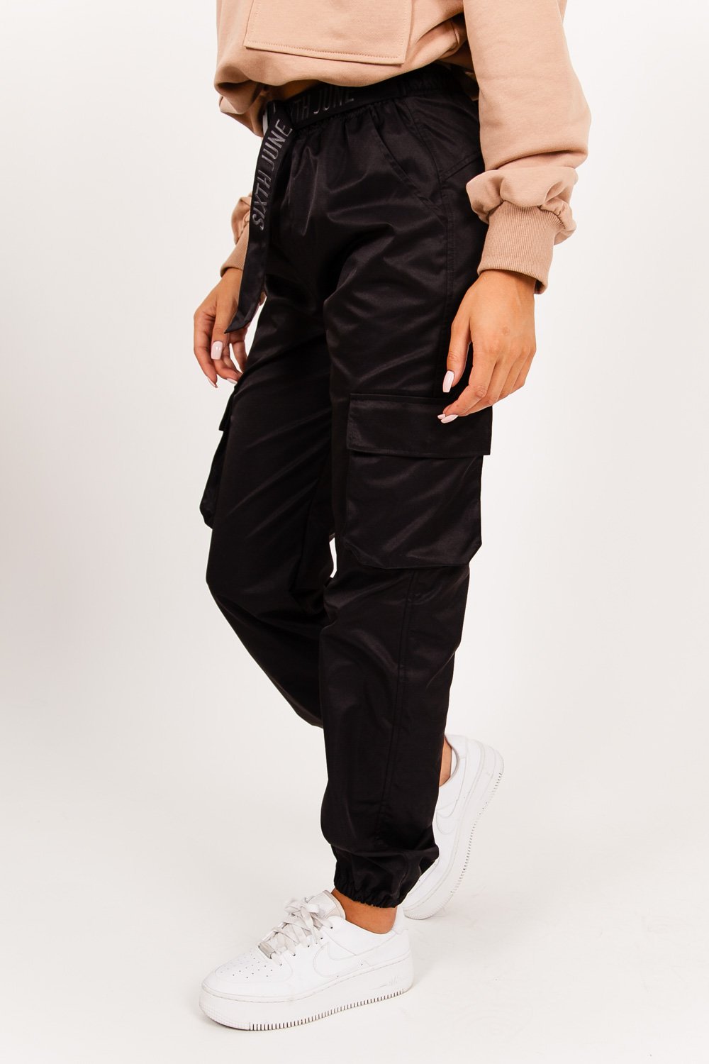 Sixth June - Pantalon cargo ceinture noir