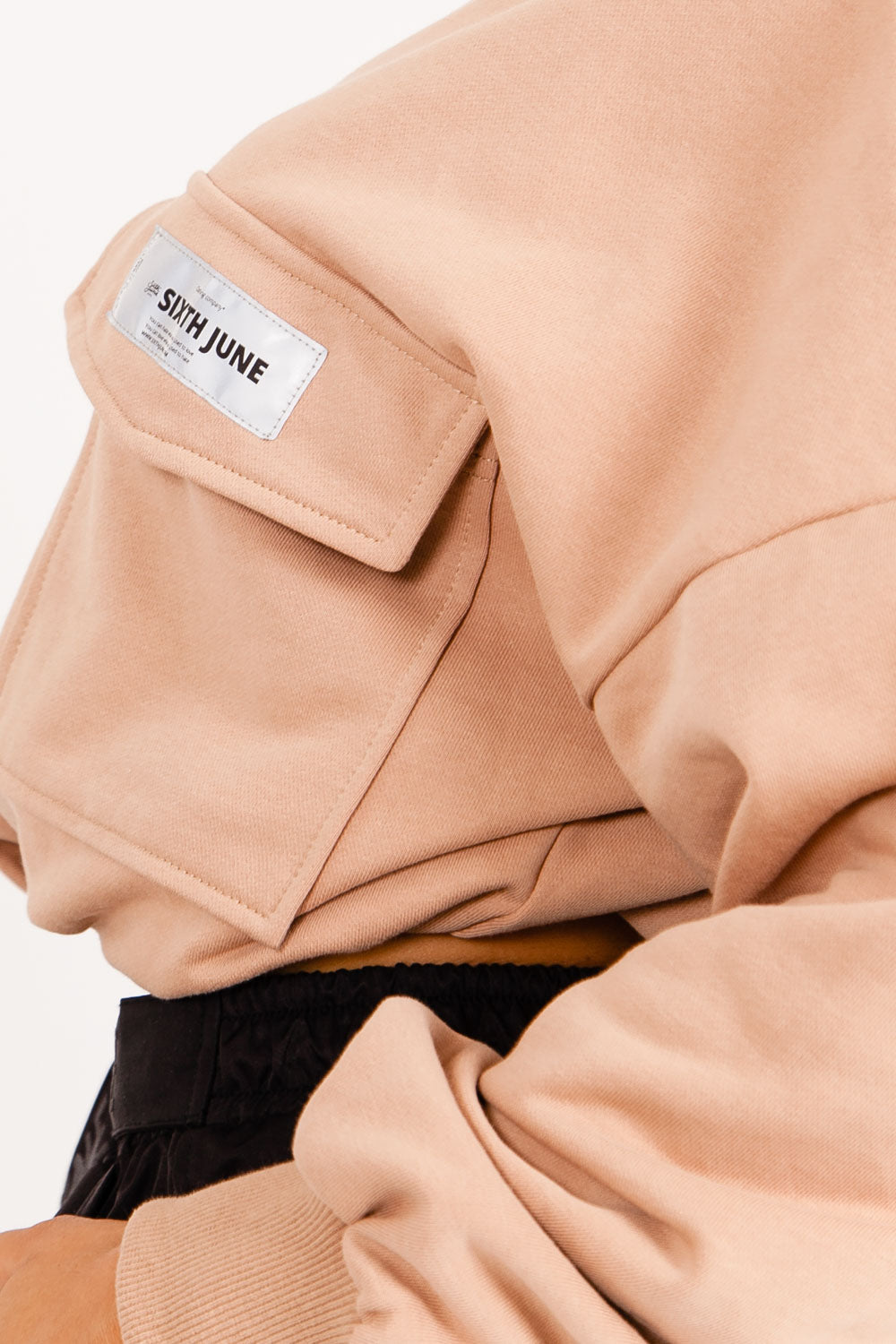 Sixth June - Logo patch sweatshirt beige