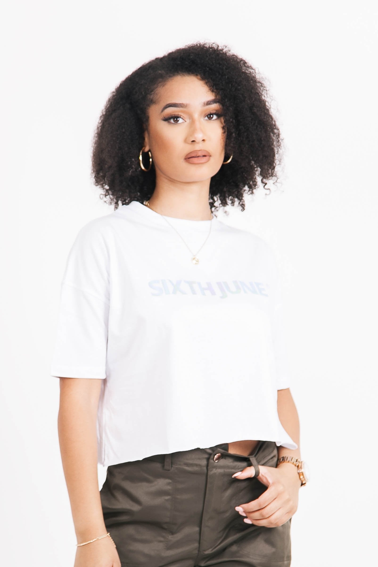 Sixth June - T-shirt court imprimé iridescent blanc