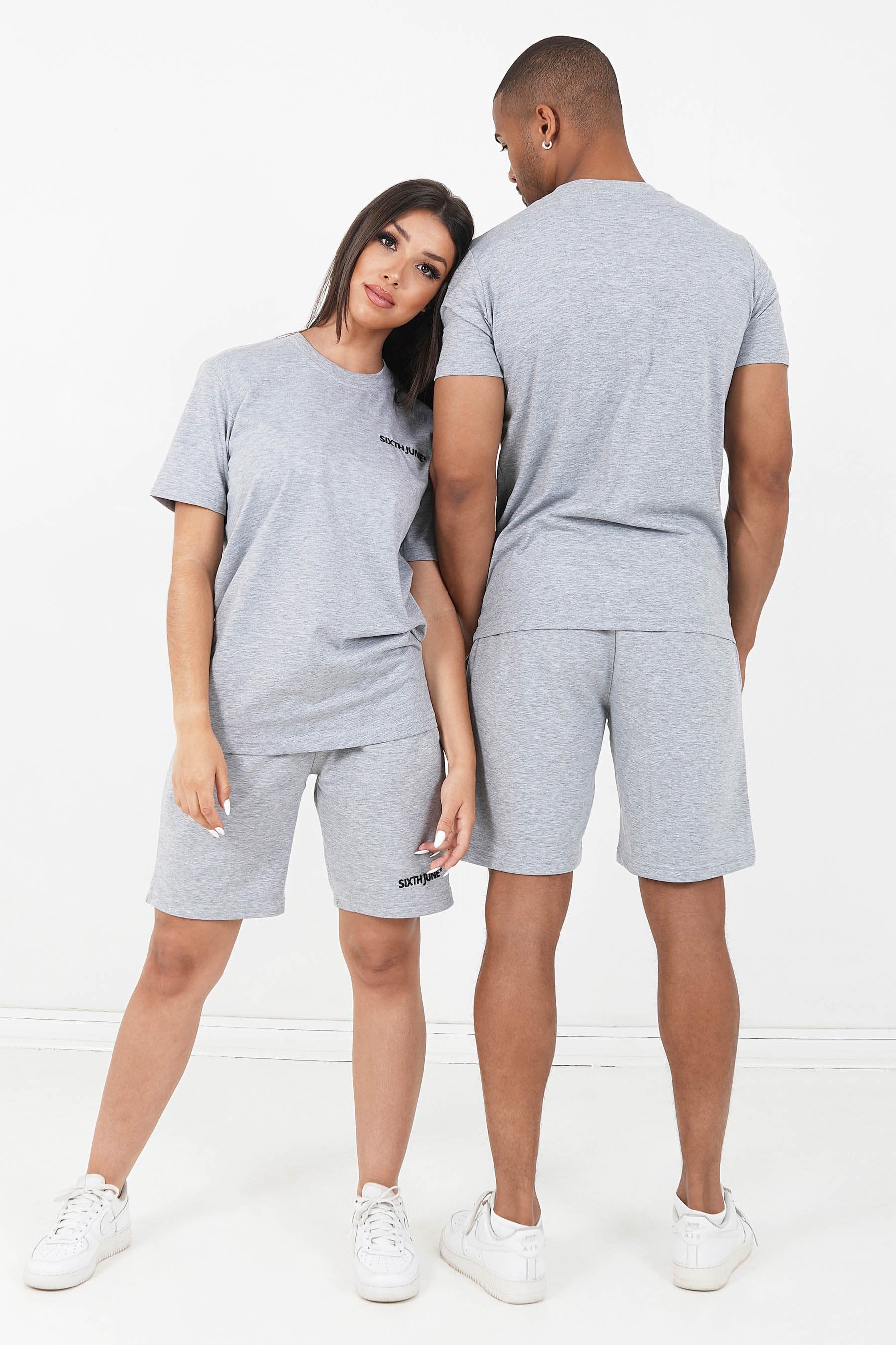 Sixth June - Short soft logo brodé Gris