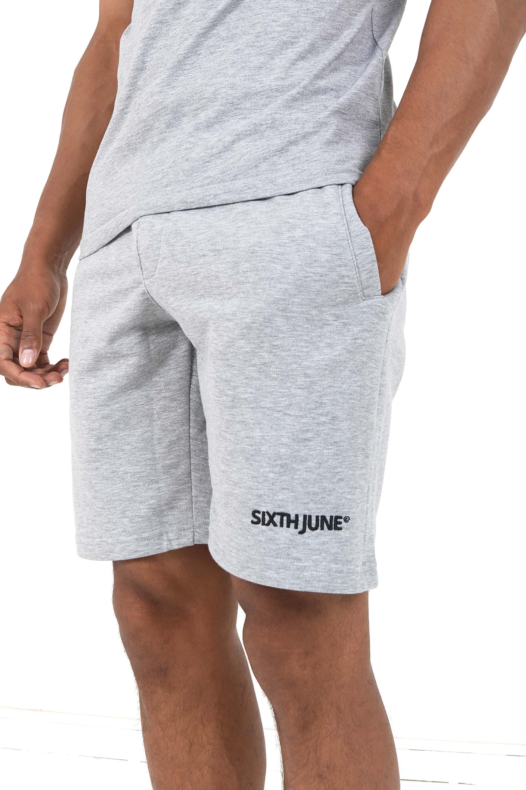 Sixth June - Short soft logo brodé Gris