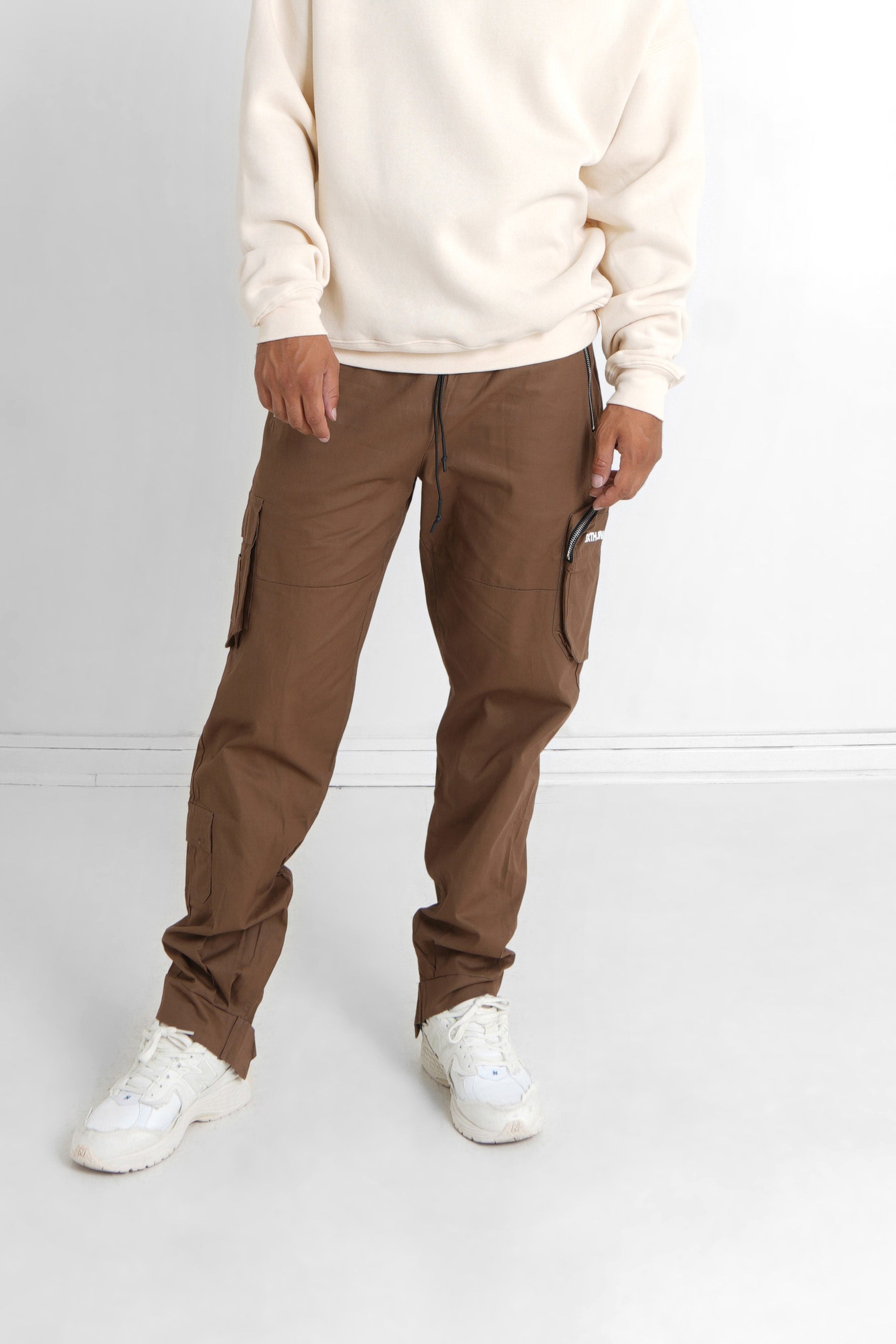 Sixth June - Pantalon cargo zip Marron foncé