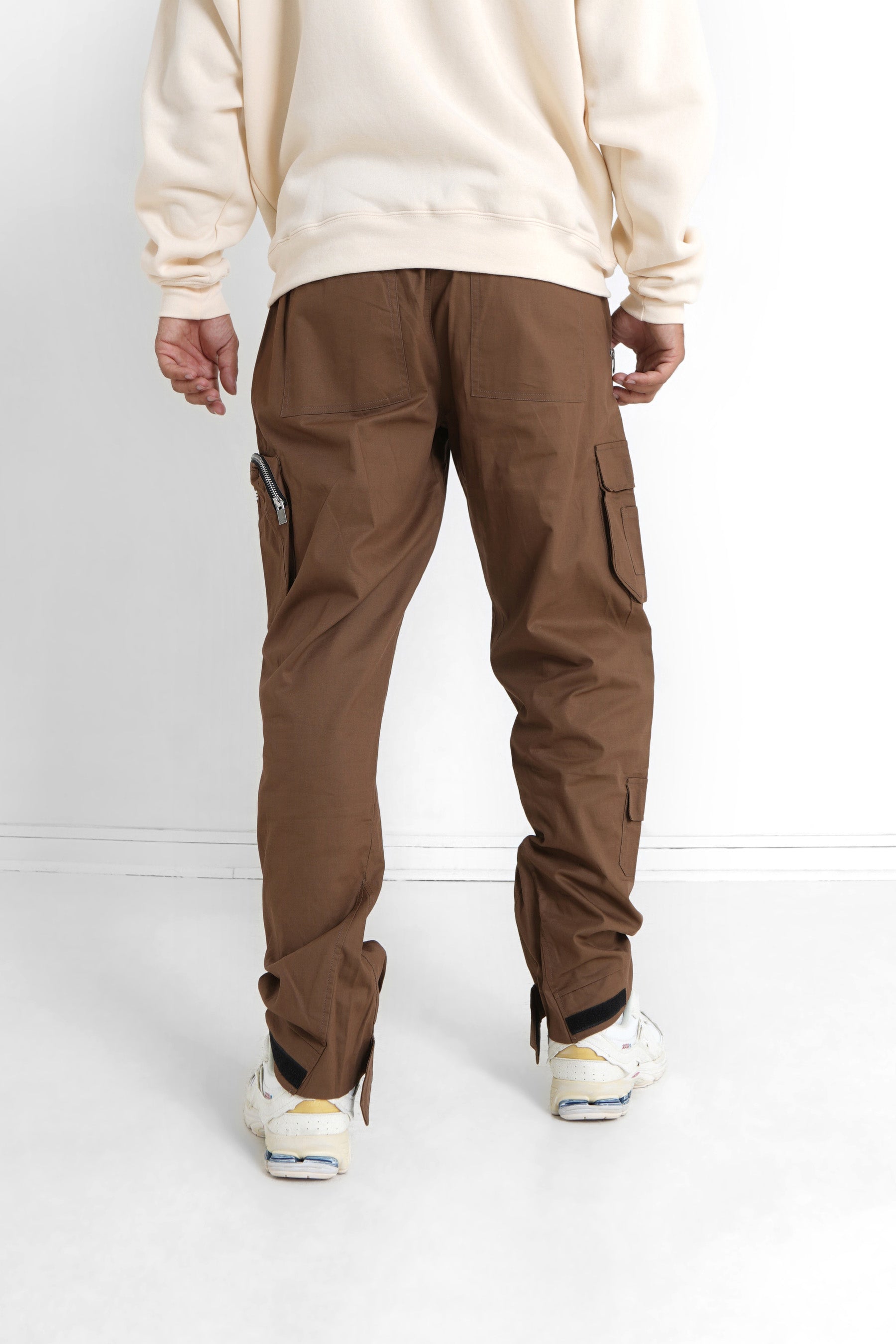 Sixth June - Pantalon cargo zip Marron foncé