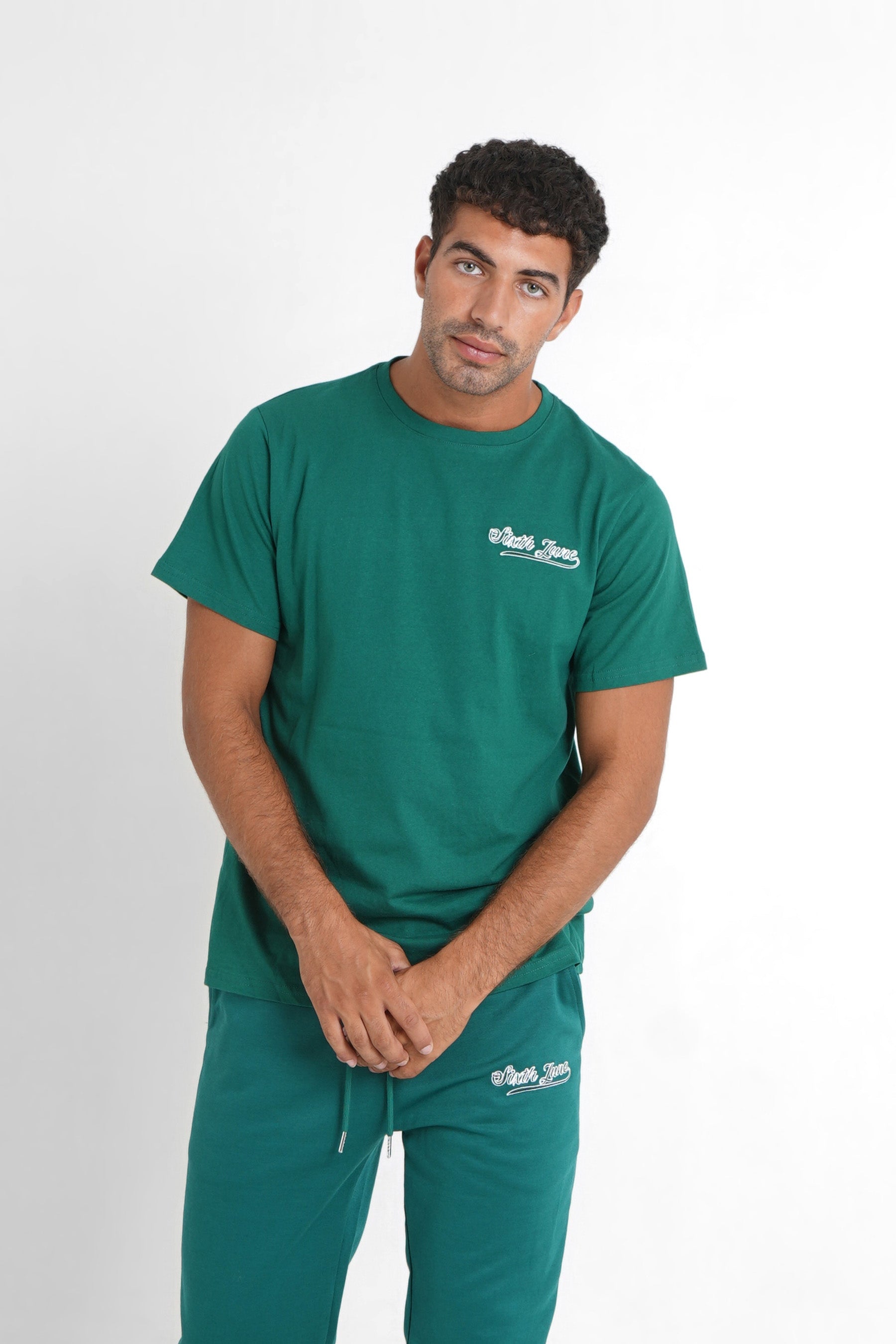 Sixth June - T-shirt retro logo Vert foncé