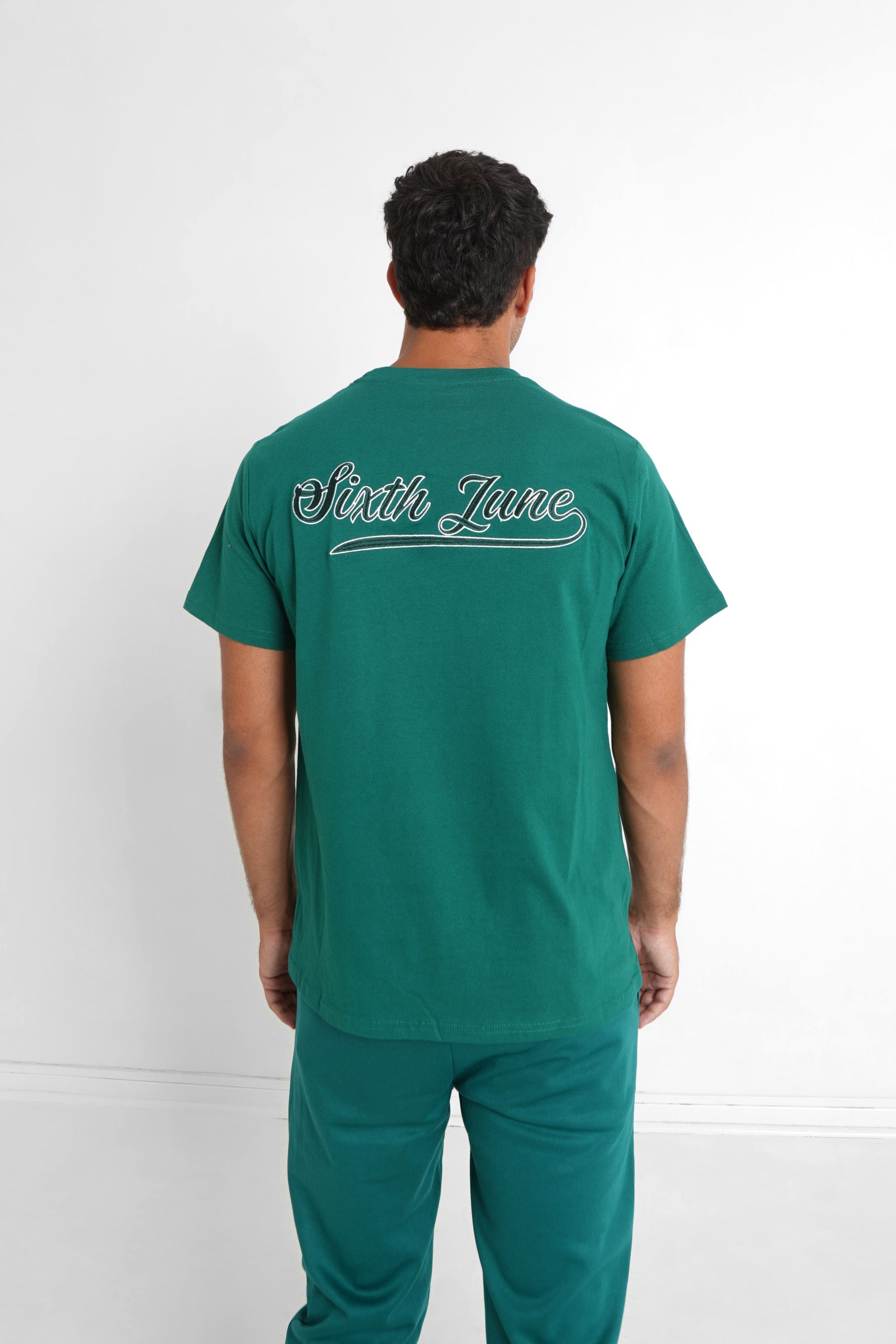 Sixth June - T-shirt retro logo Vert foncé