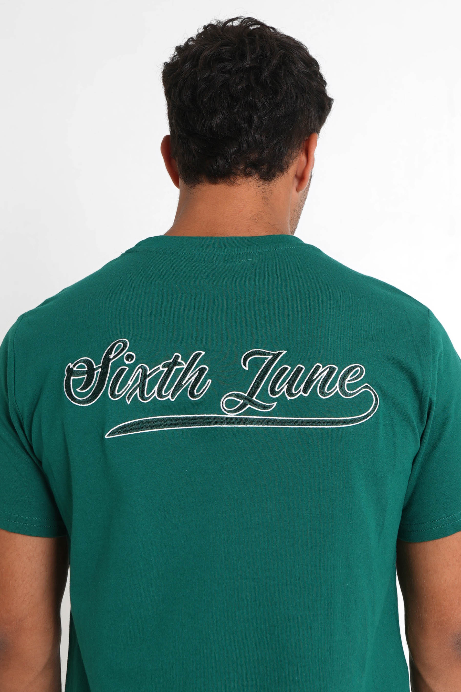 Sixth June - T-shirt retro logo Vert foncé